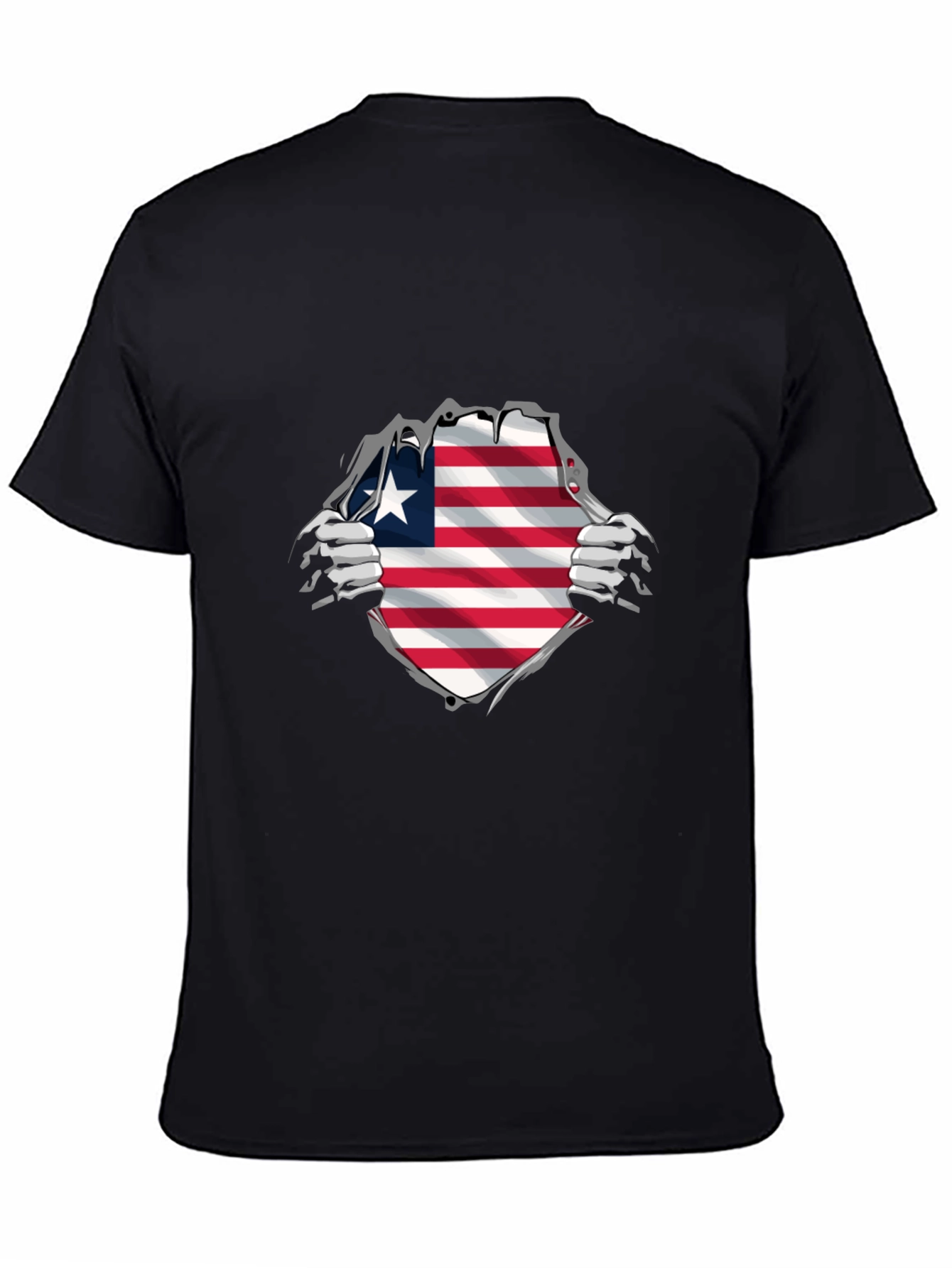 Liberia Flag Ripped T-Shirt