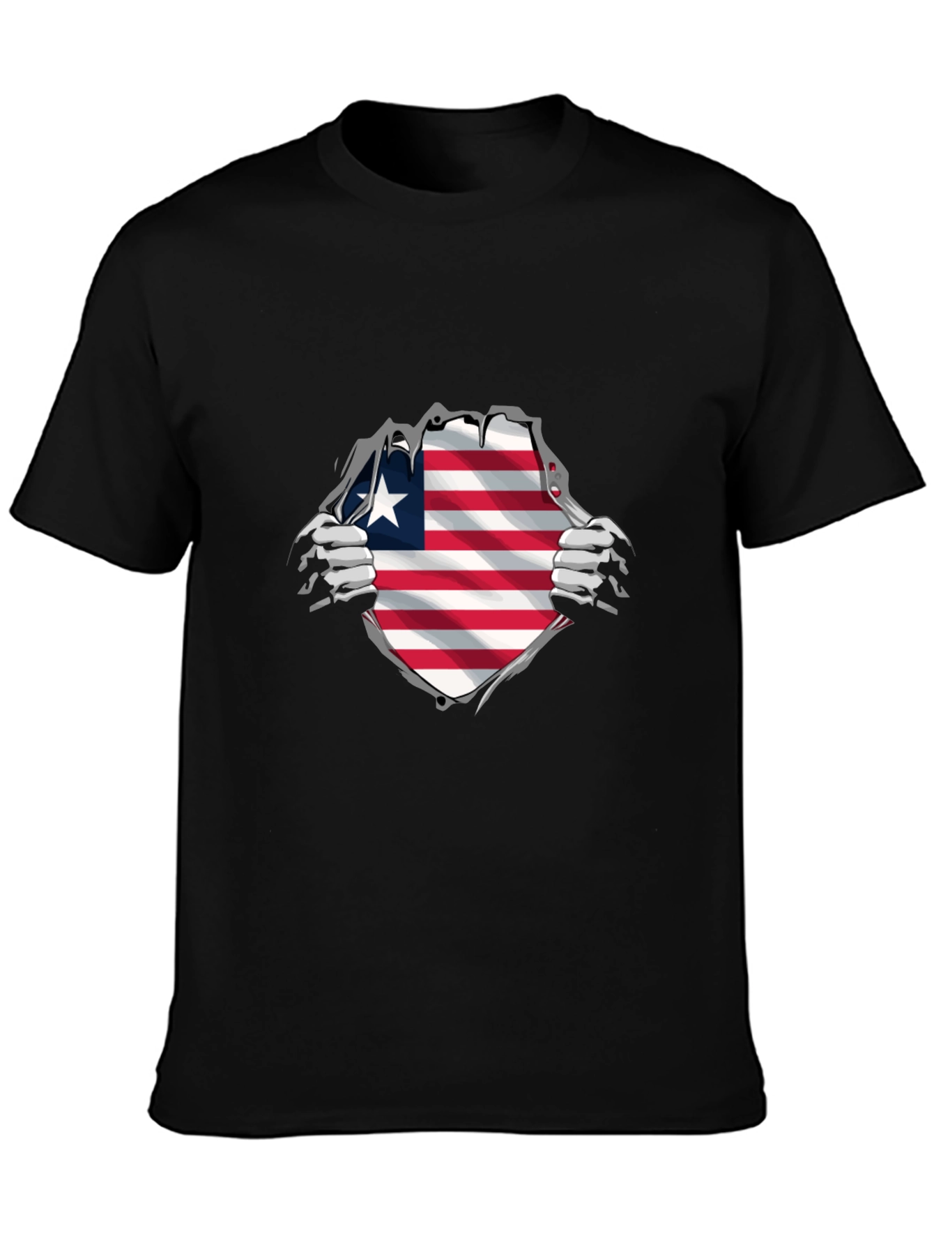Liberia Flag Ripped T-Shirt