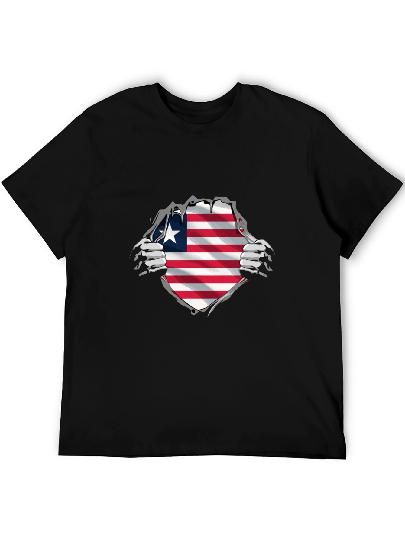 Liberia Flag Ripped T-Shirt