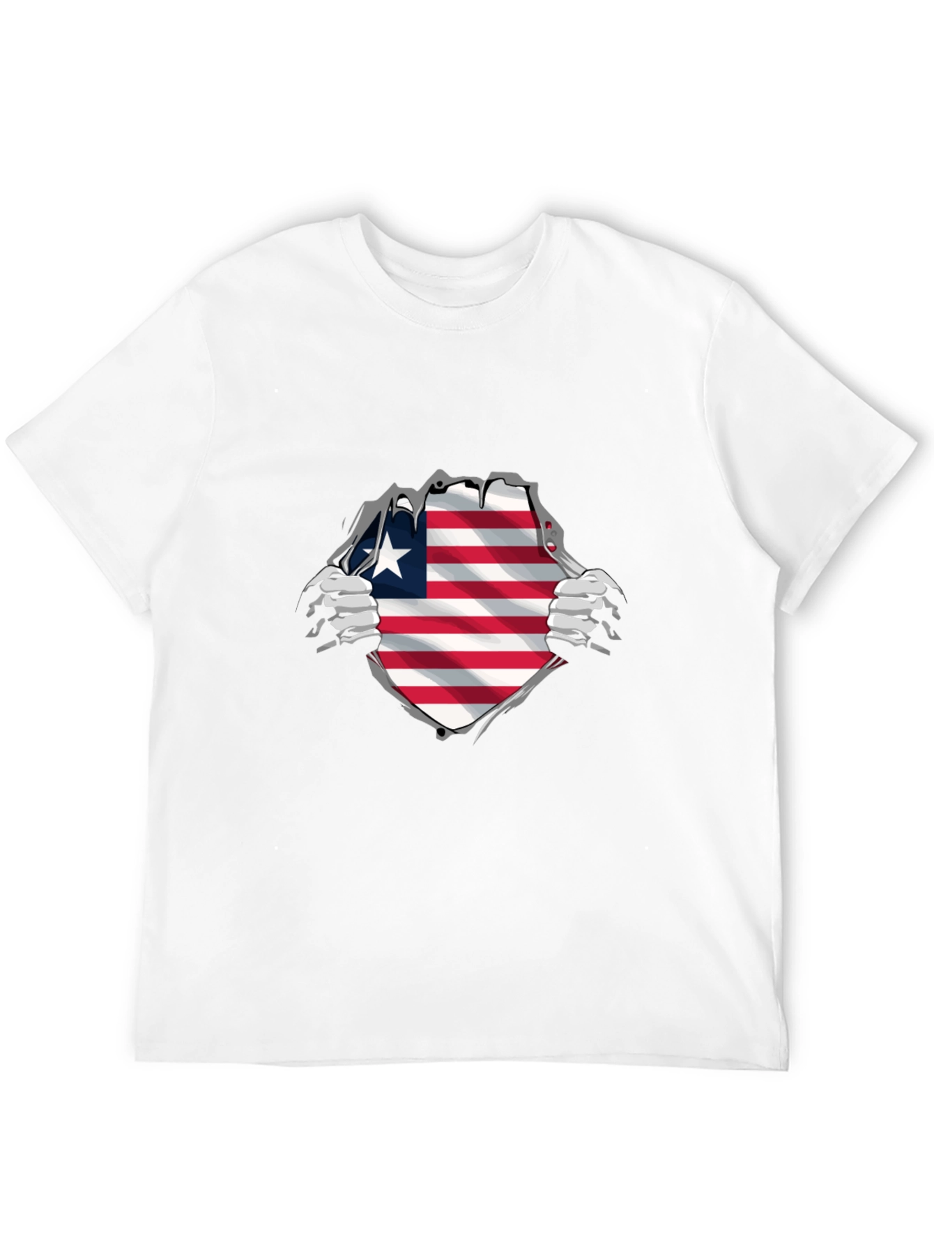 Liberia Flag Ripped T-Shirt