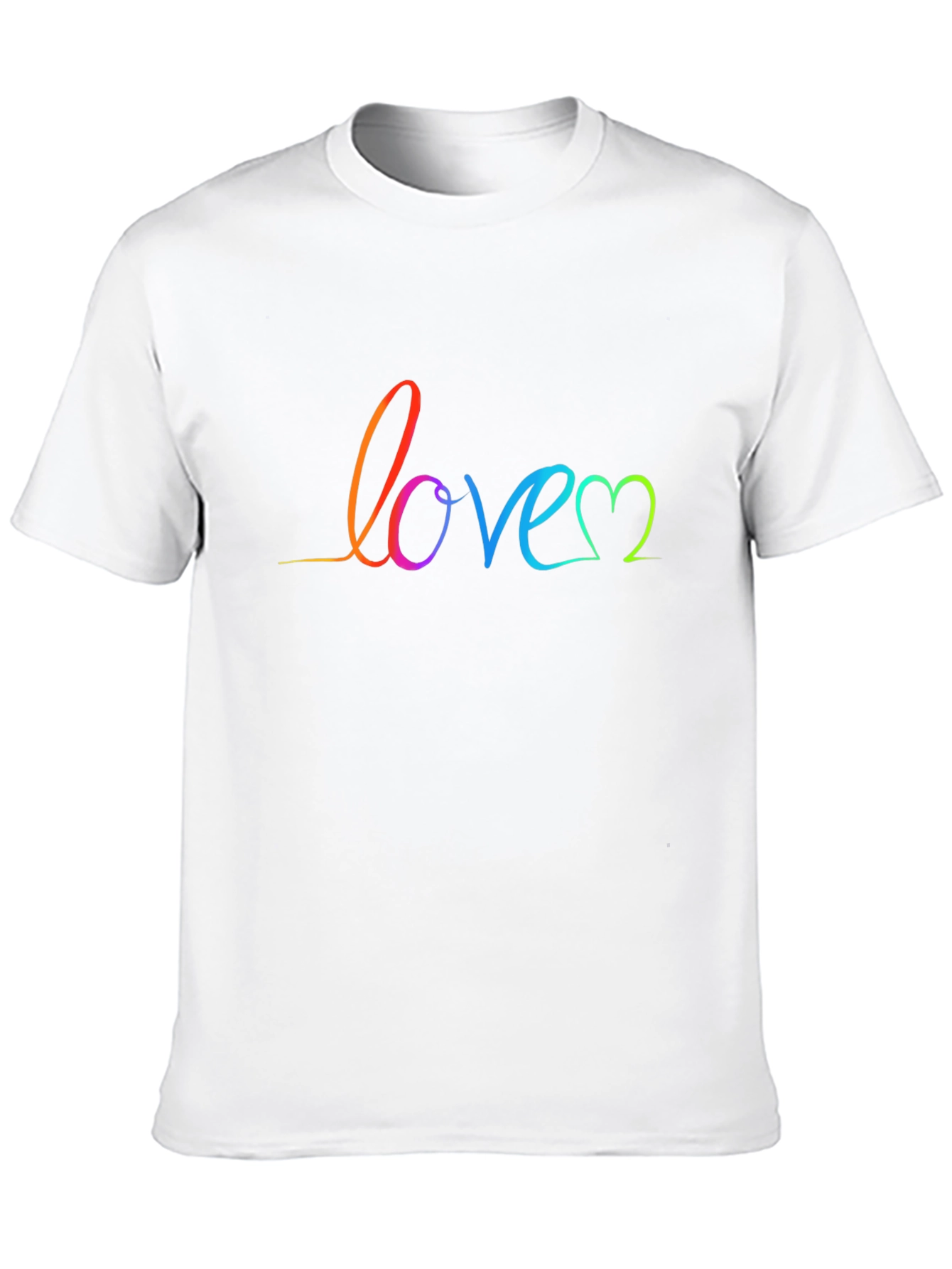 Rainbow Love Script Black T-Shirt