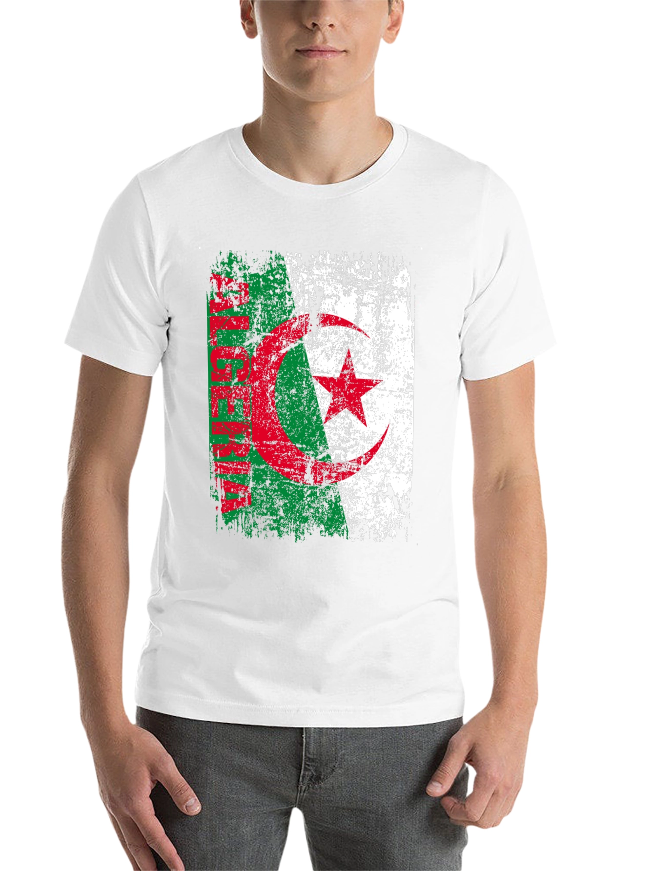 Algeria Flag T-Shirt - Distressed Design