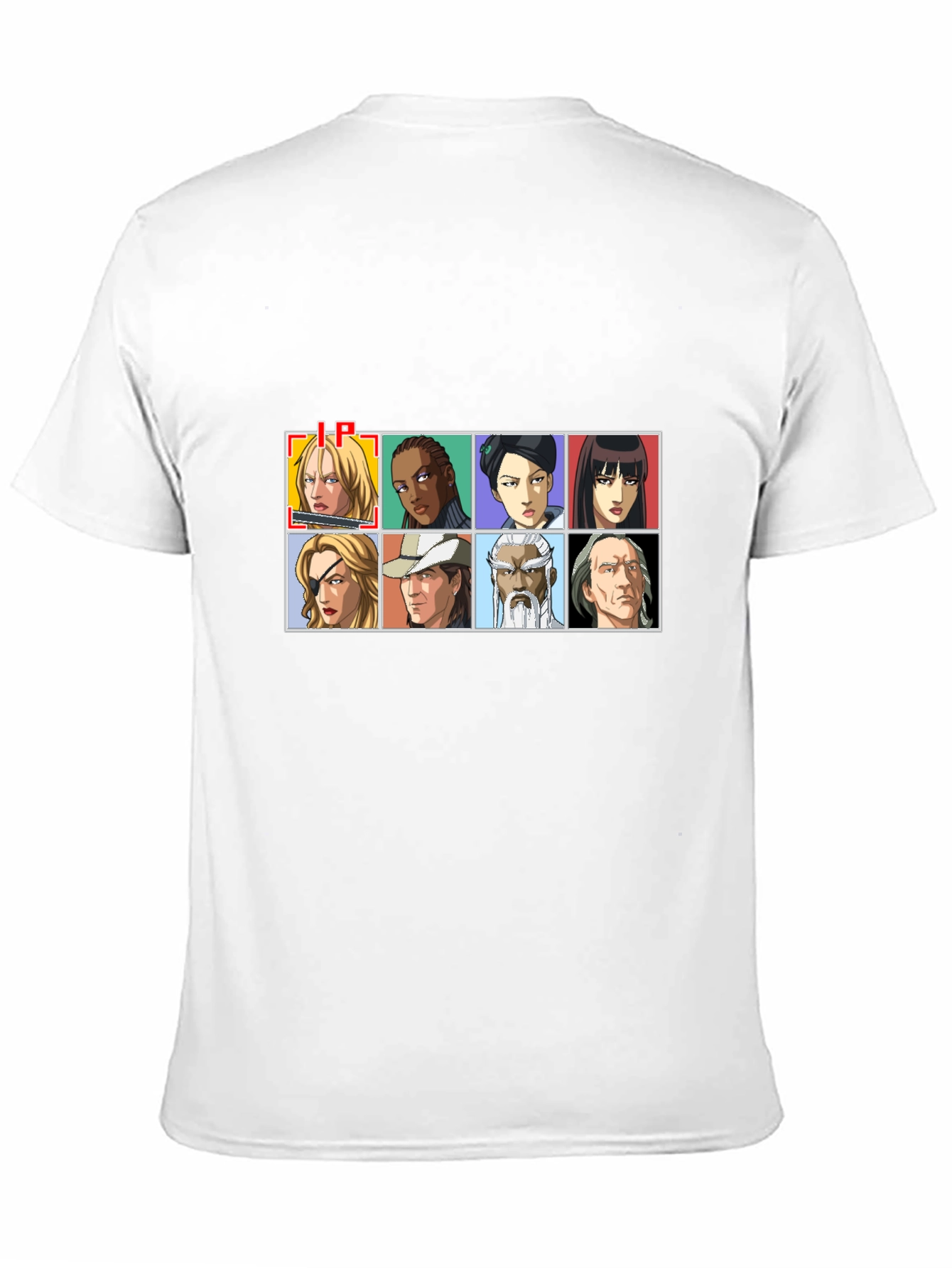 Anime Character Grid Black T-Shirt