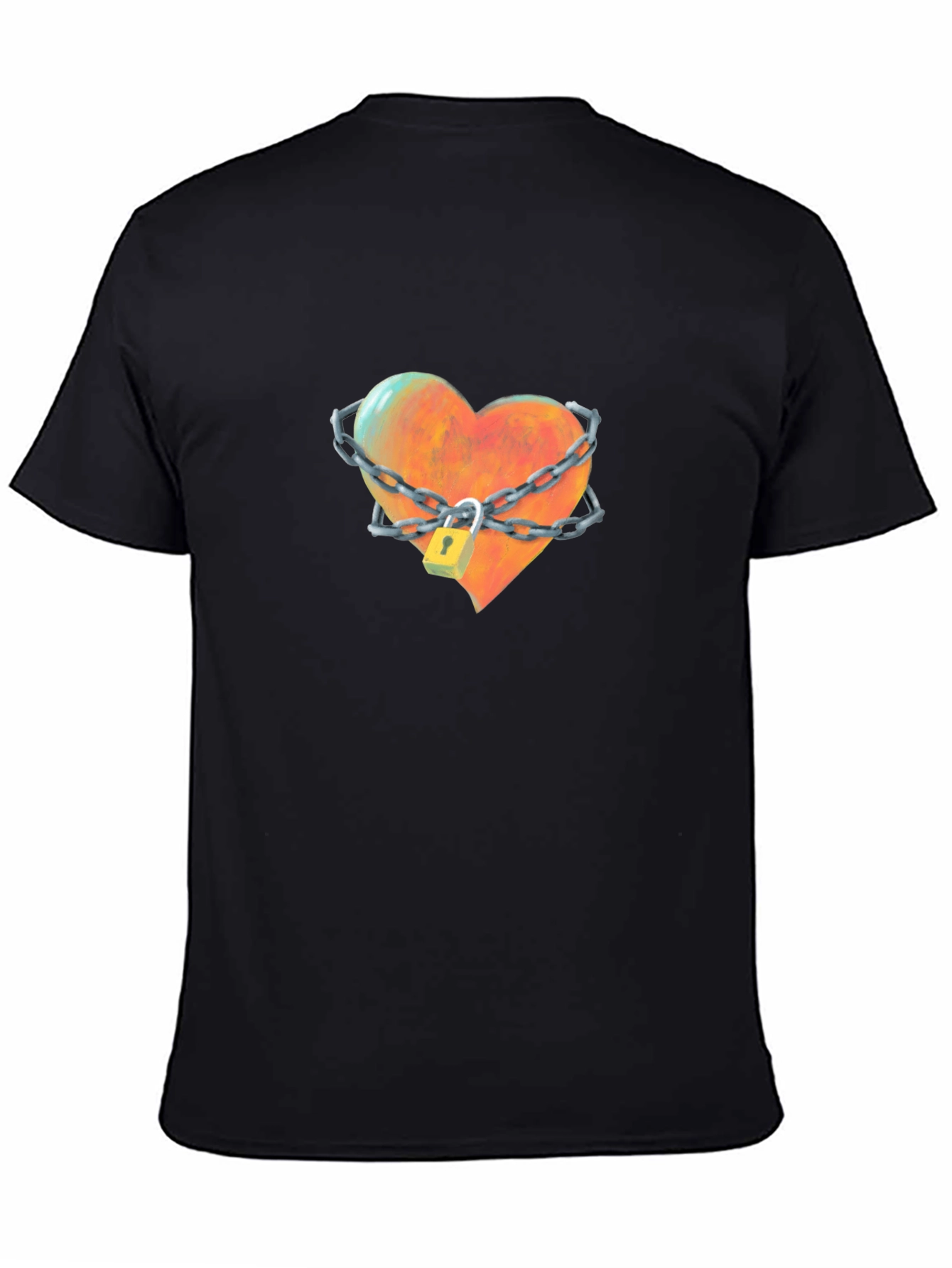 Locked Heart Graphic Tee - Stylish Cotton T-Shirt