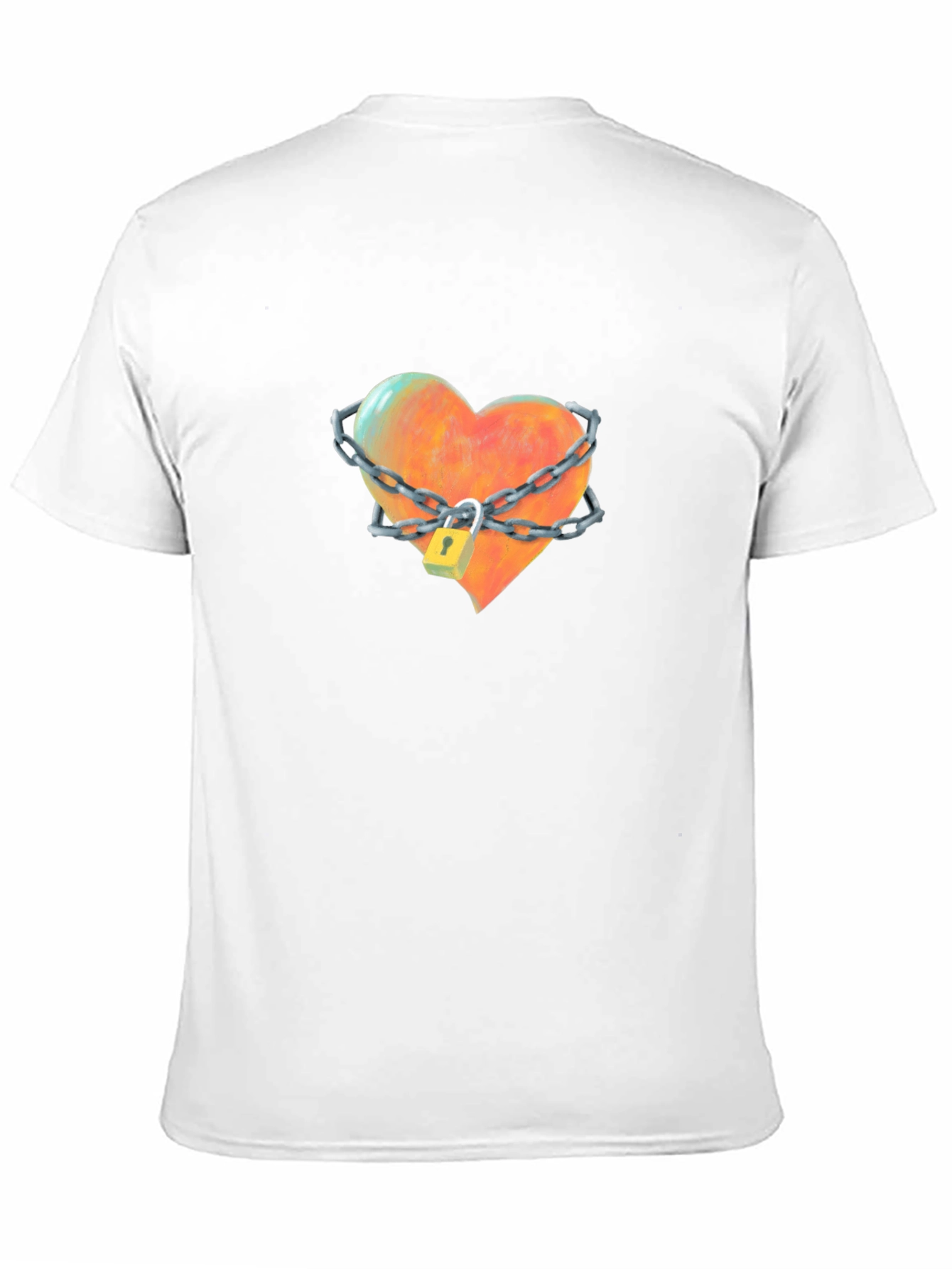 Locked Heart Graphic Tee - Stylish Cotton T-Shirt