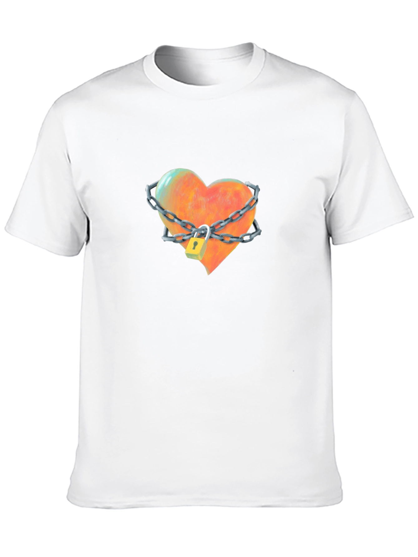 Locked Heart Graphic Tee - Stylish Cotton T-Shirt