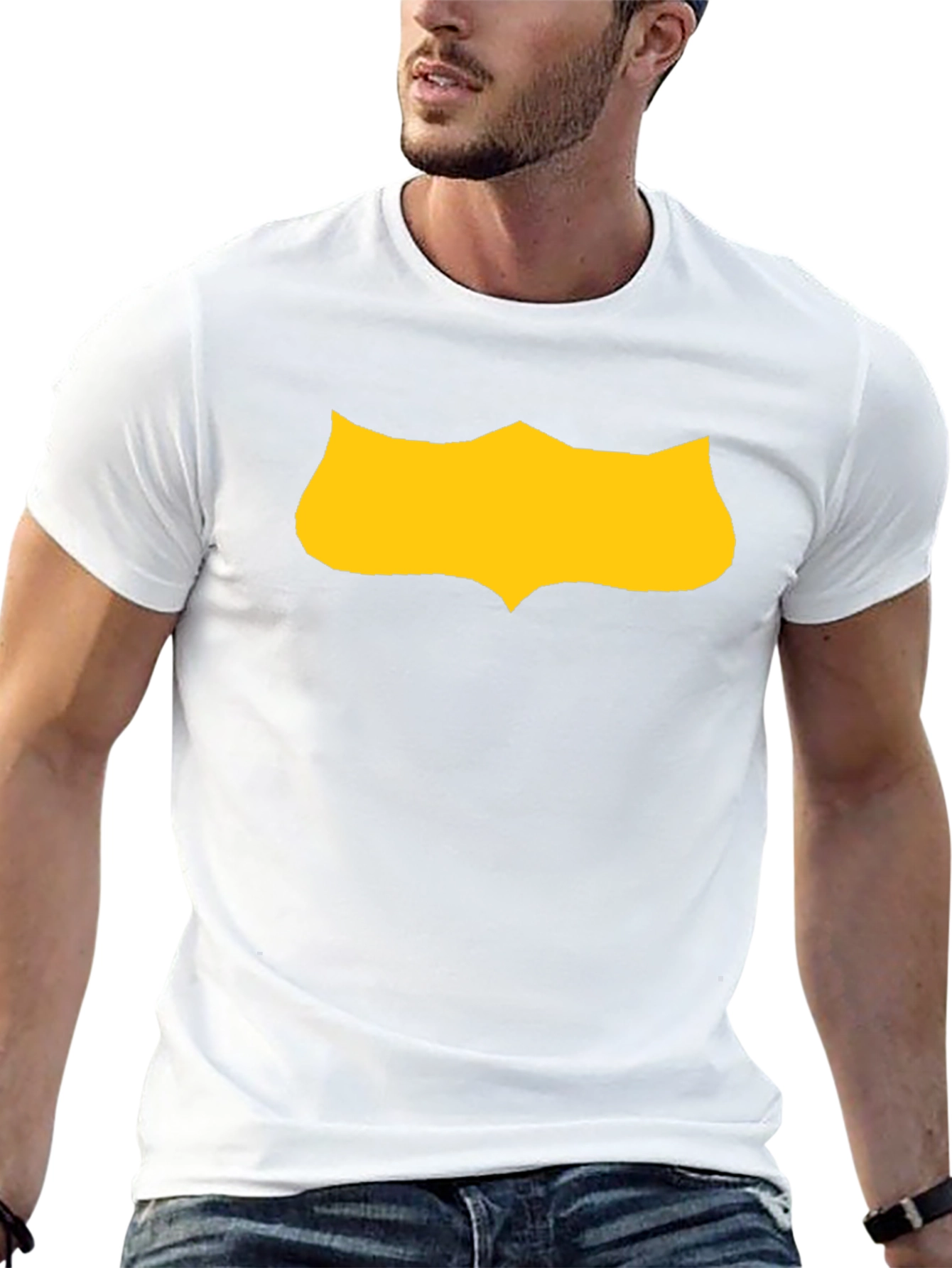 Black T-Shirt with Gold Shield Graphic