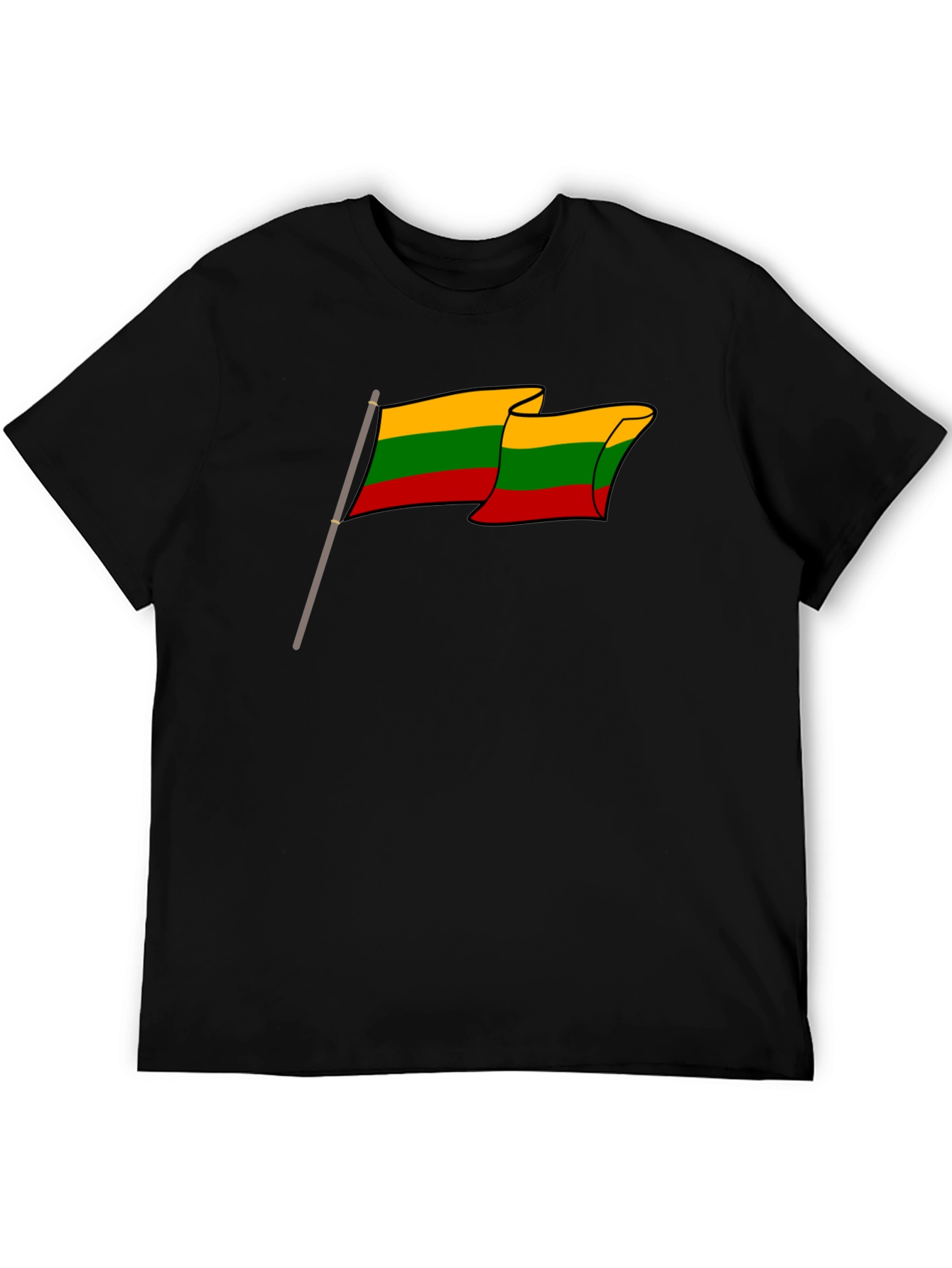 Lithuania Flag T-Shirt - Black Crew Neck Tee