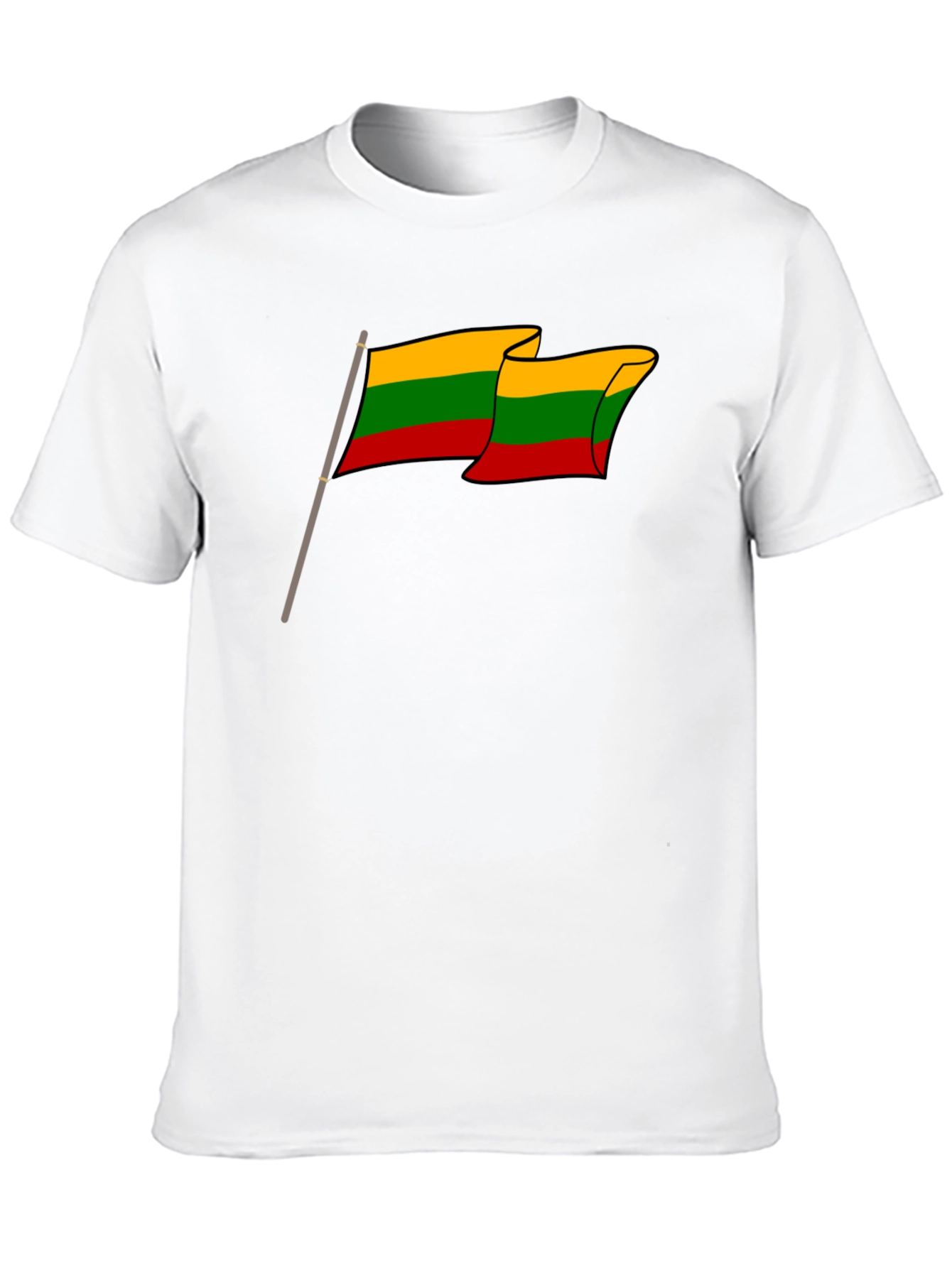 Lithuania Flag T-Shirt - Black Crew Neck Tee