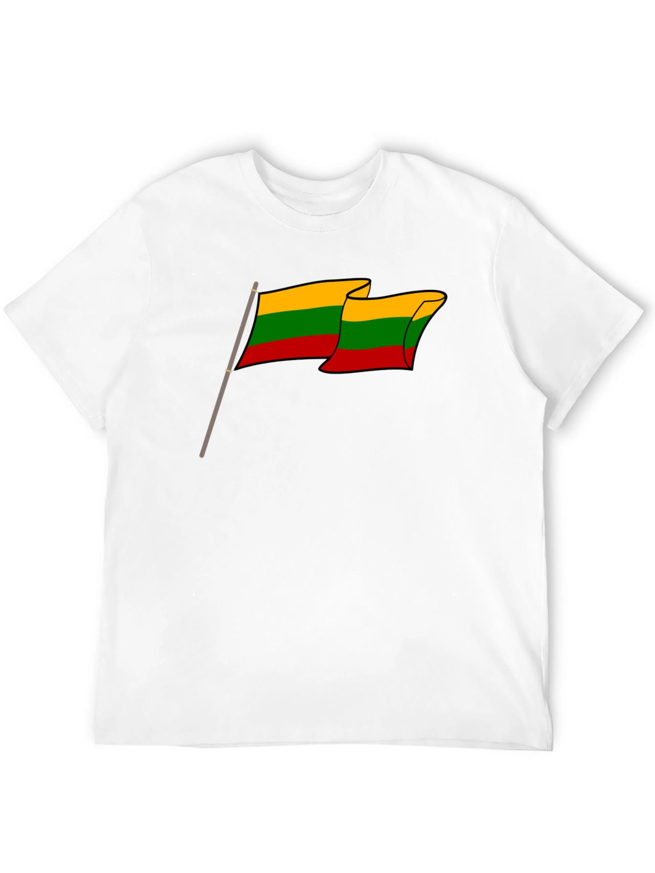 Lithuania Flag T-Shirt - Black Crew Neck Tee