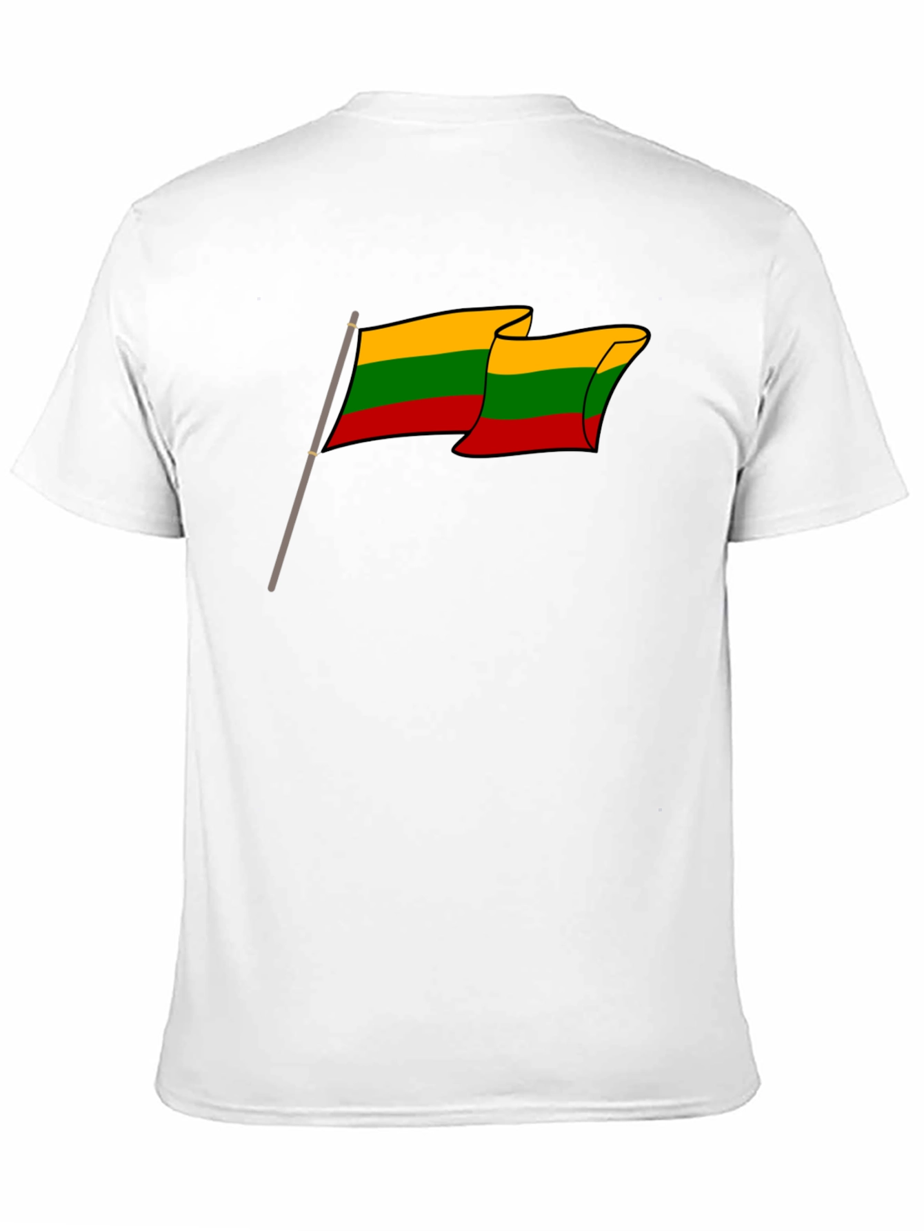 Lithuania Flag T-Shirt - Black Crew Neck Tee