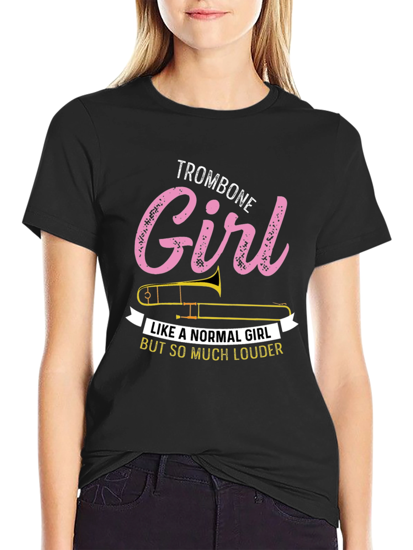 Trombone Girl T-Shirt - Musician Novelty Tee