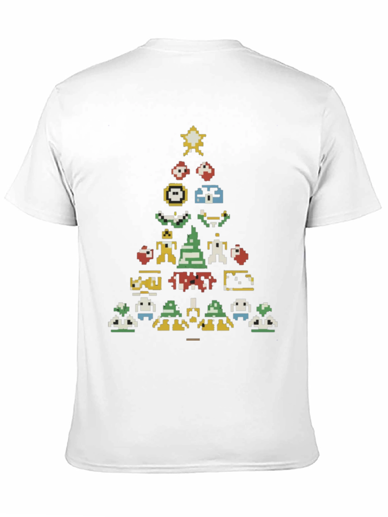 Retro Gaming Christmas Tree Black T-Shirt
