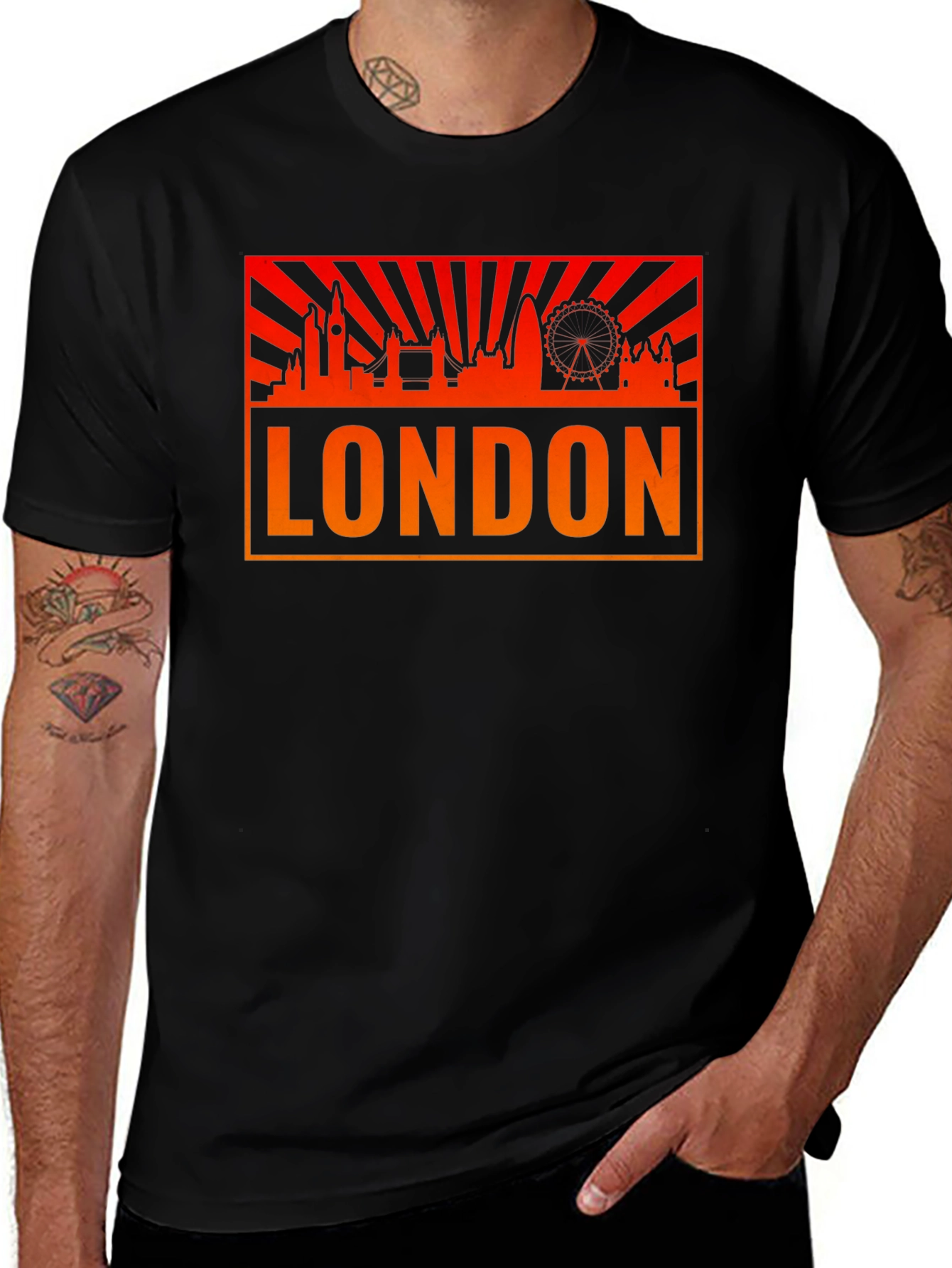 London Skyline Graphic T-Shirt - Black