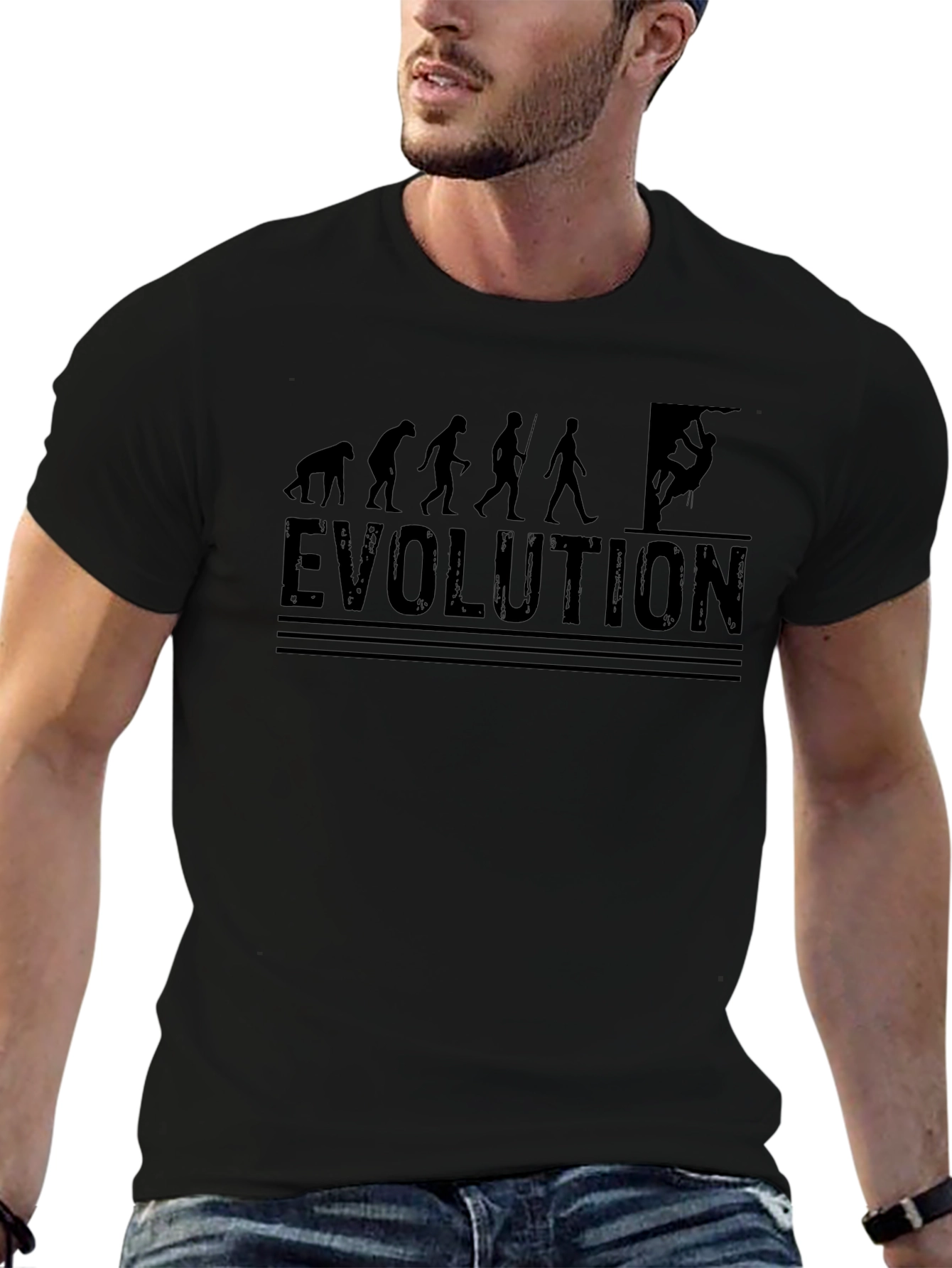 Evolution of Climbing Black T-Shirt