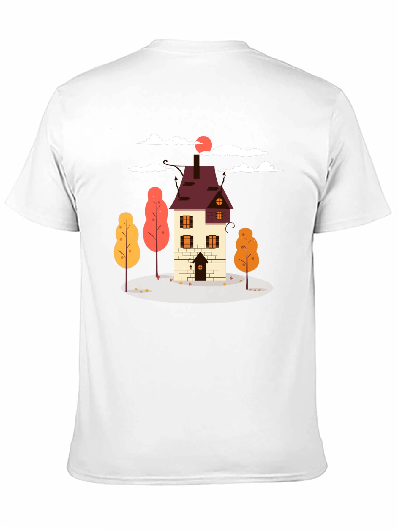 Autumn House Graphic Tee - Stylish Fall Design