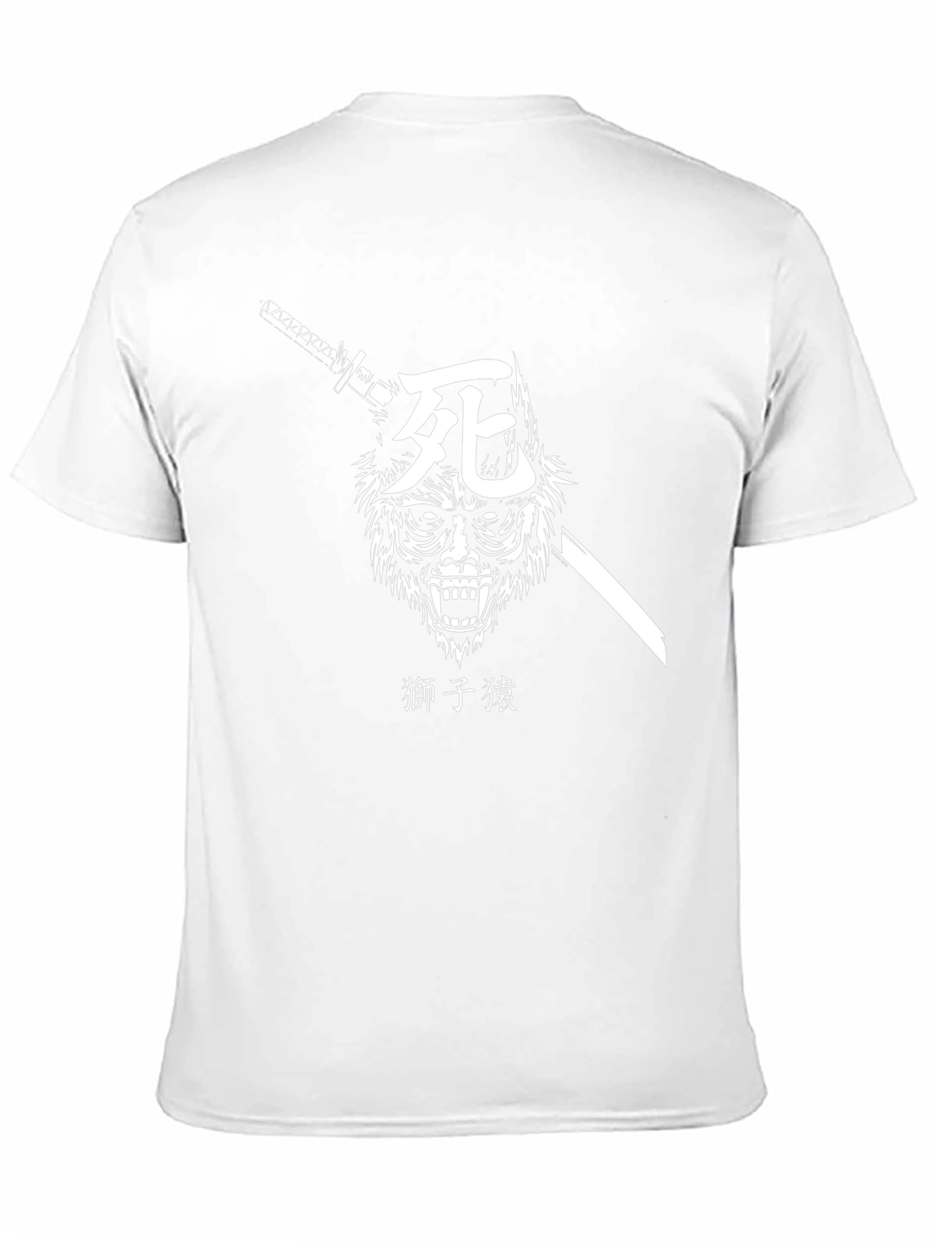Samurai Wolf Graphic Tee - Black Cotton T-Shirt