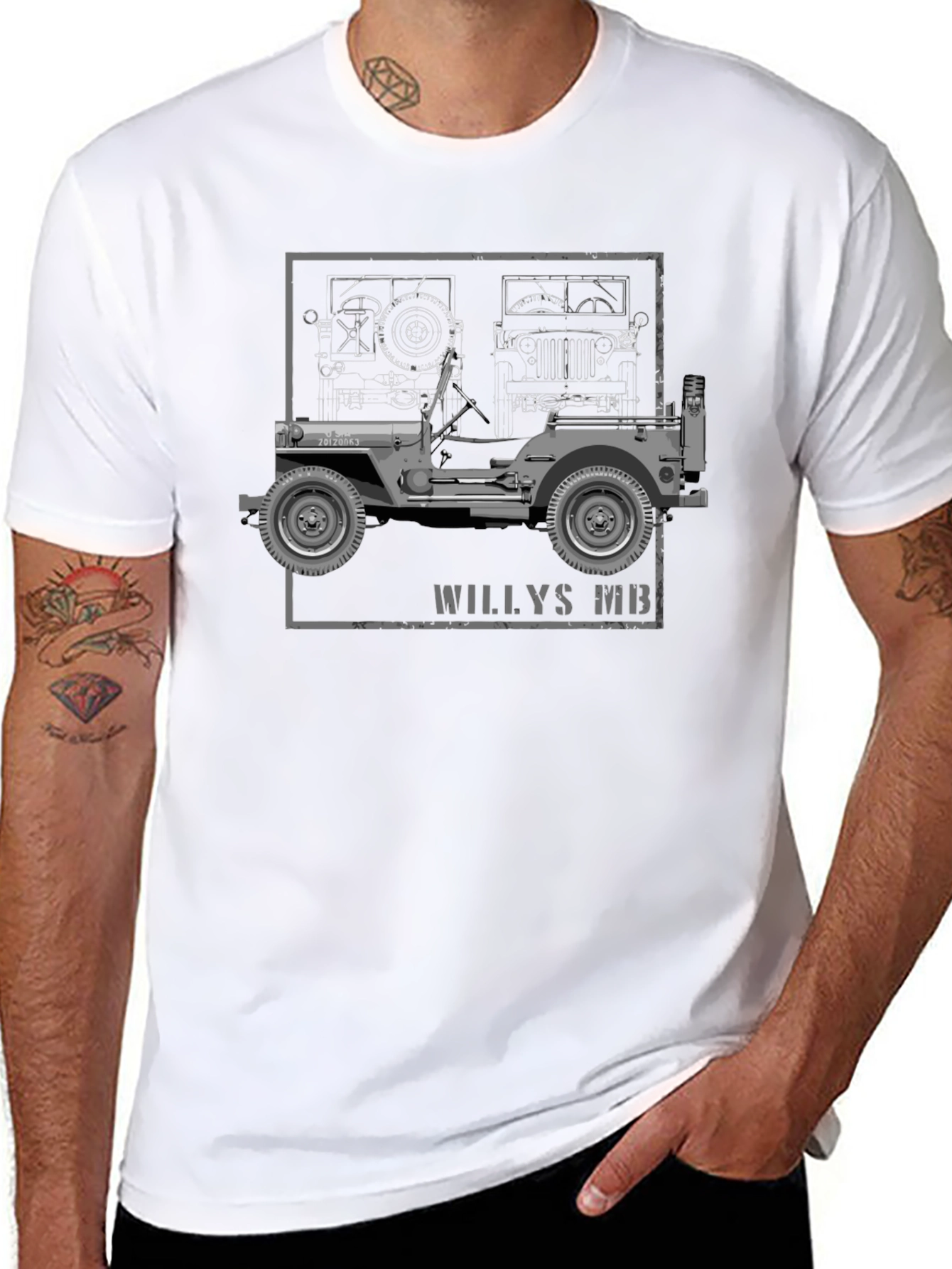 Willys MB Blueprint Graphic Tee