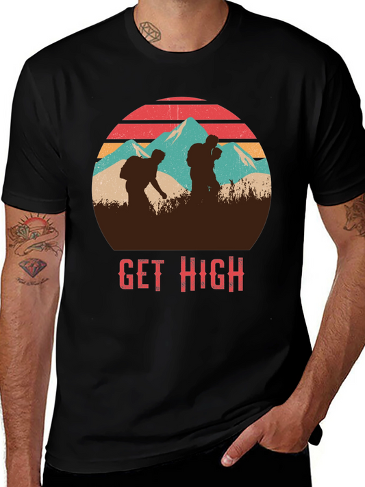 Get High Hiking T-Shirt Vintage Style