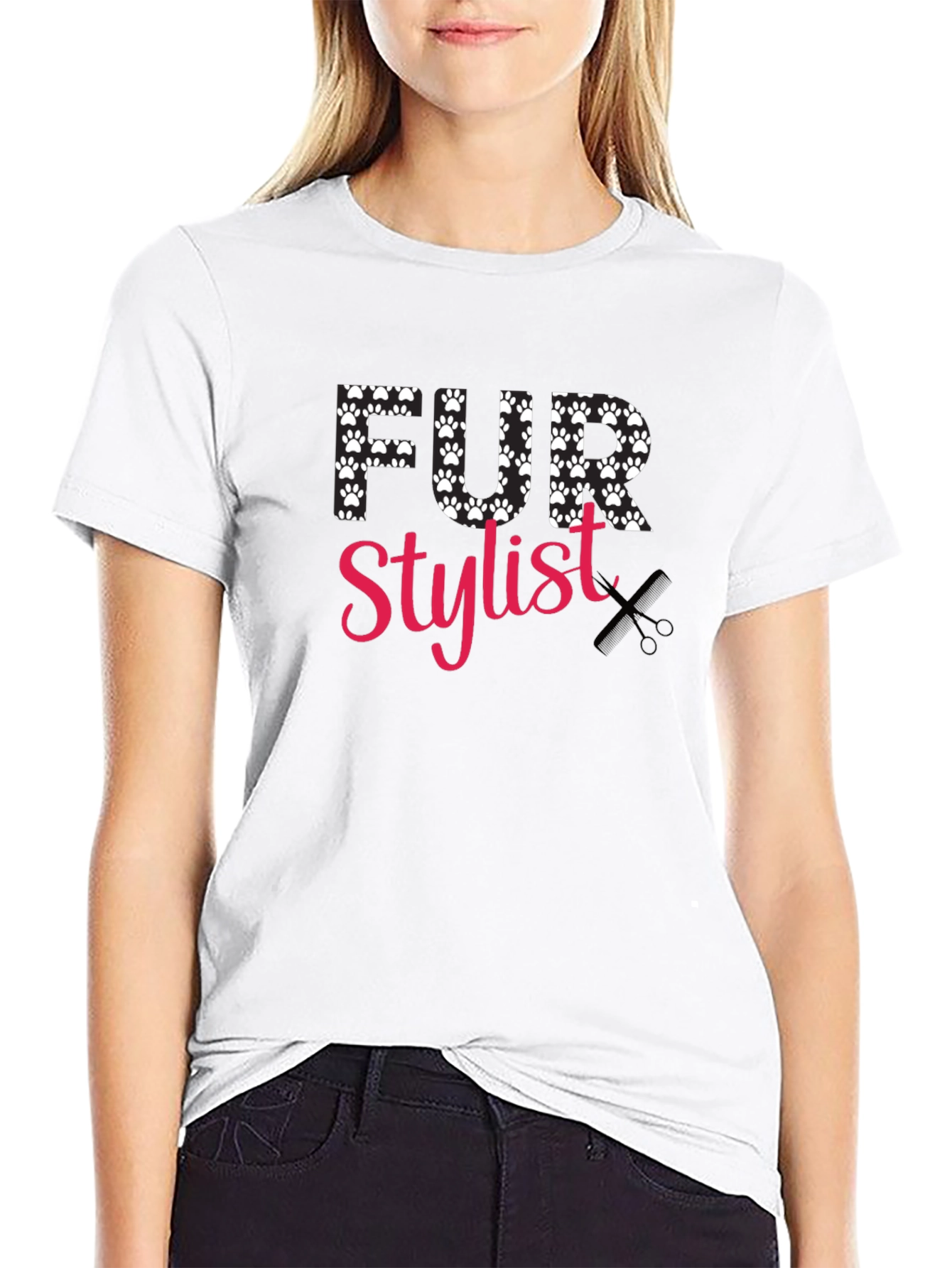 Fur Stylist T-Shirt - Paw Print Design
