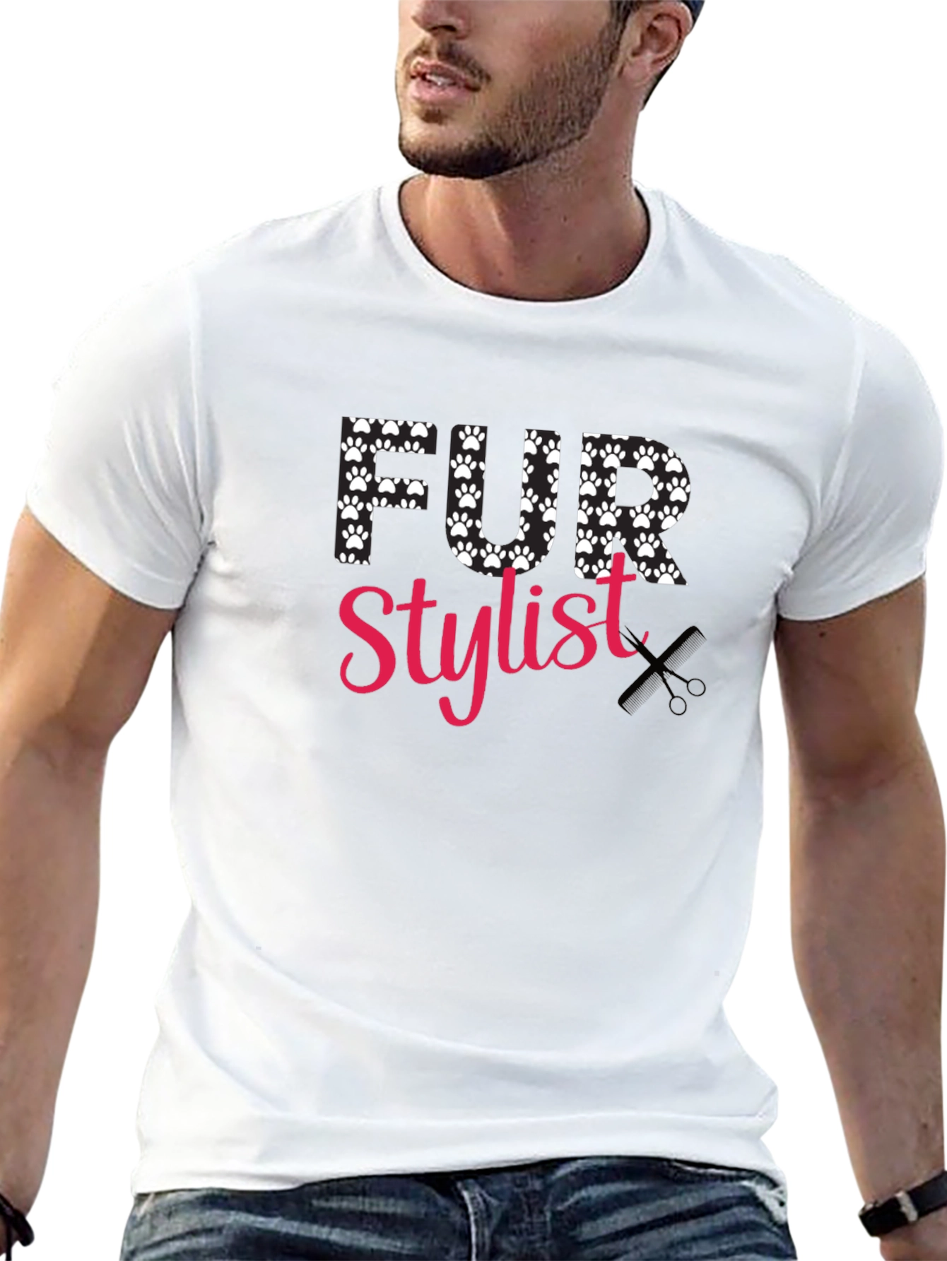 Fur Stylist T-Shirt - Paw Print Design