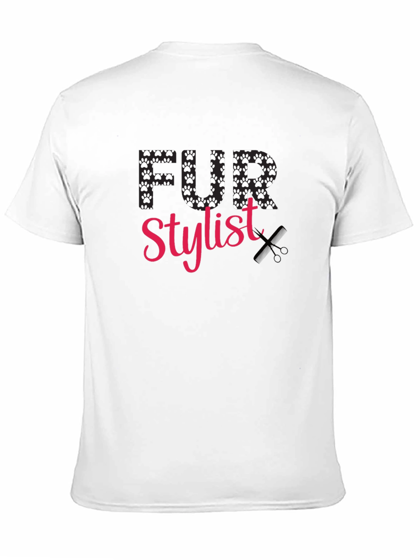 Fur Stylist T-Shirt - Paw Print Design