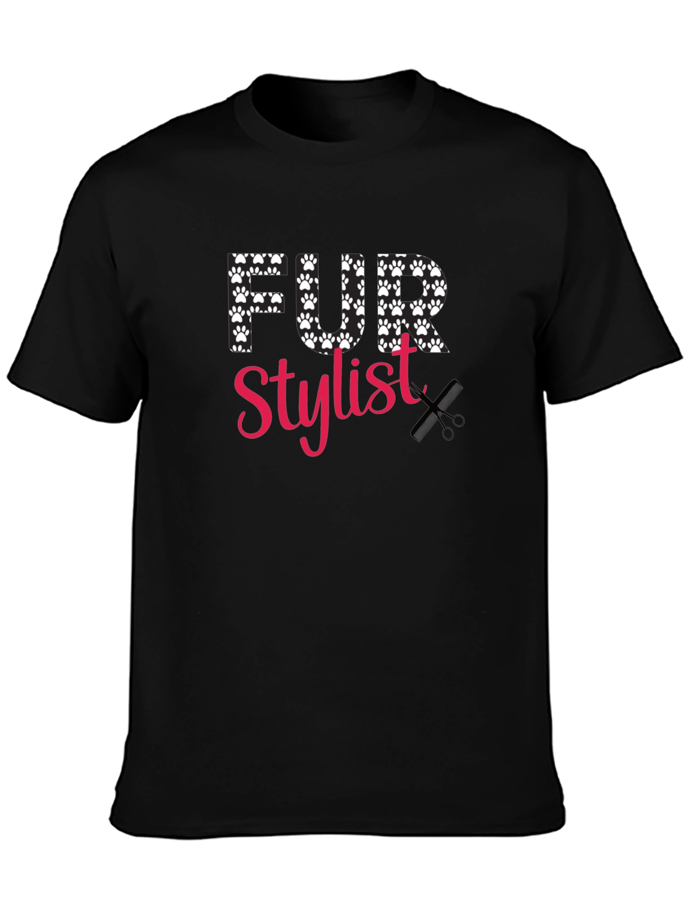 Fur Stylist T-Shirt - Paw Print Design