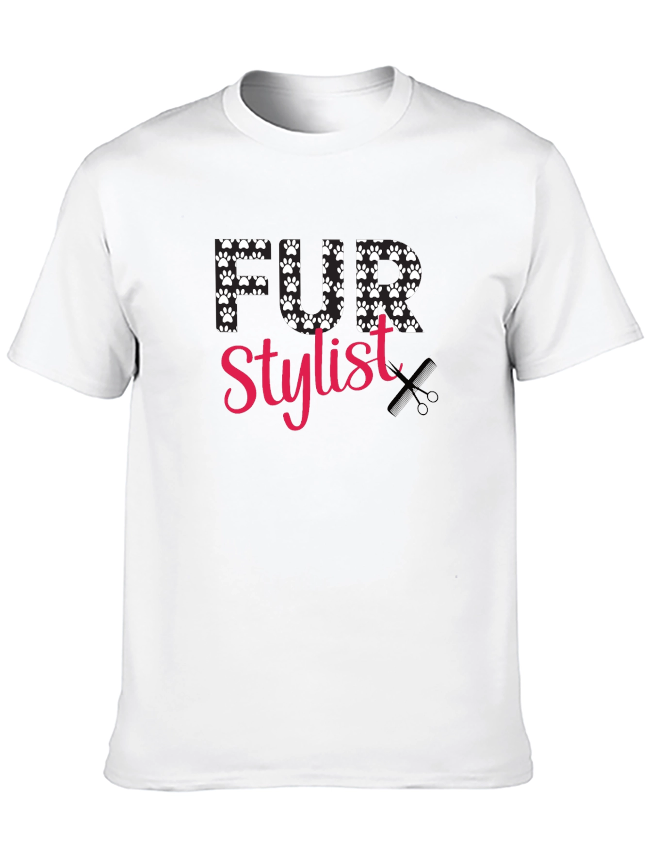 Fur Stylist T-Shirt - Paw Print Design