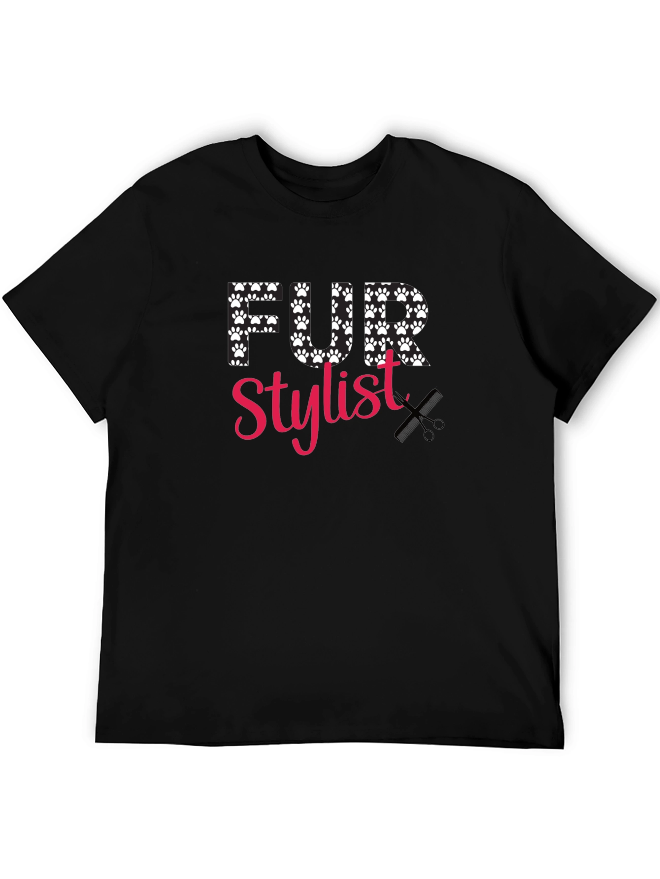 Fur Stylist T-Shirt - Paw Print Design
