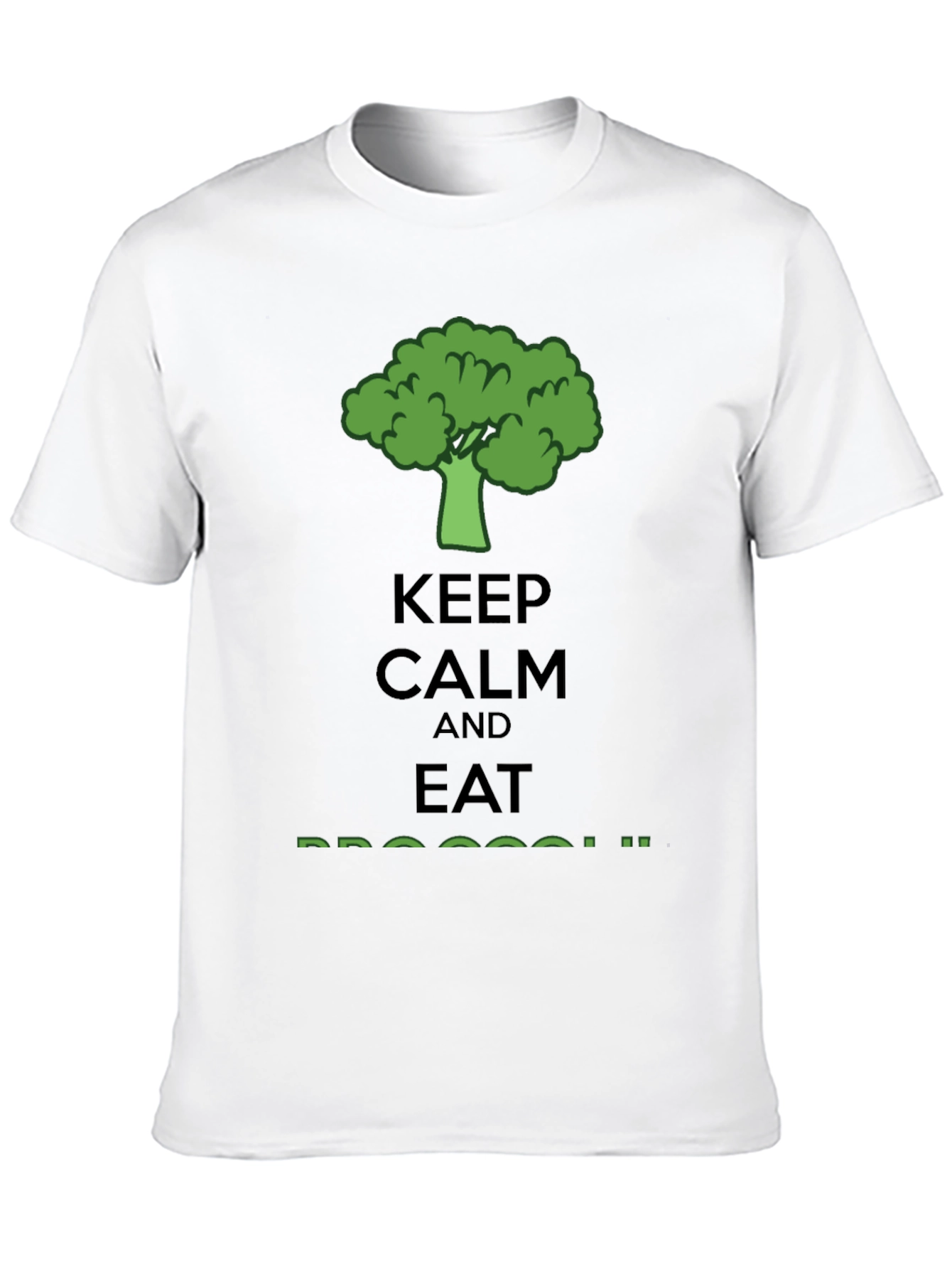 Keep Calm Eat Broccoli T-Shirt - Funny Vegan Tee