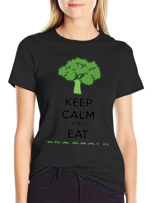 Keep Calm Eat Broccoli T-Shirt - Funny Vegan Tee