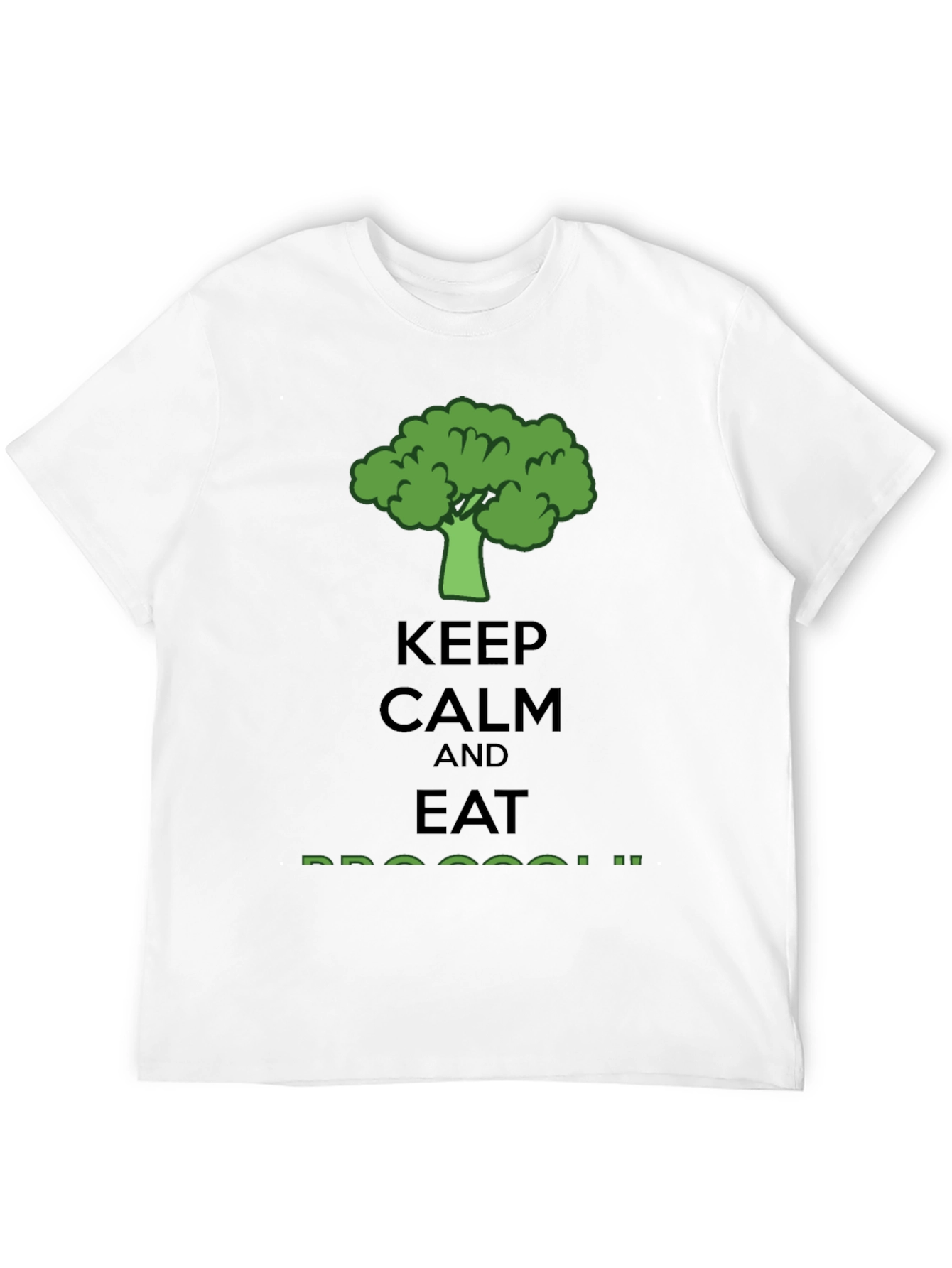 Keep Calm Eat Broccoli T-Shirt - Funny Vegan Tee