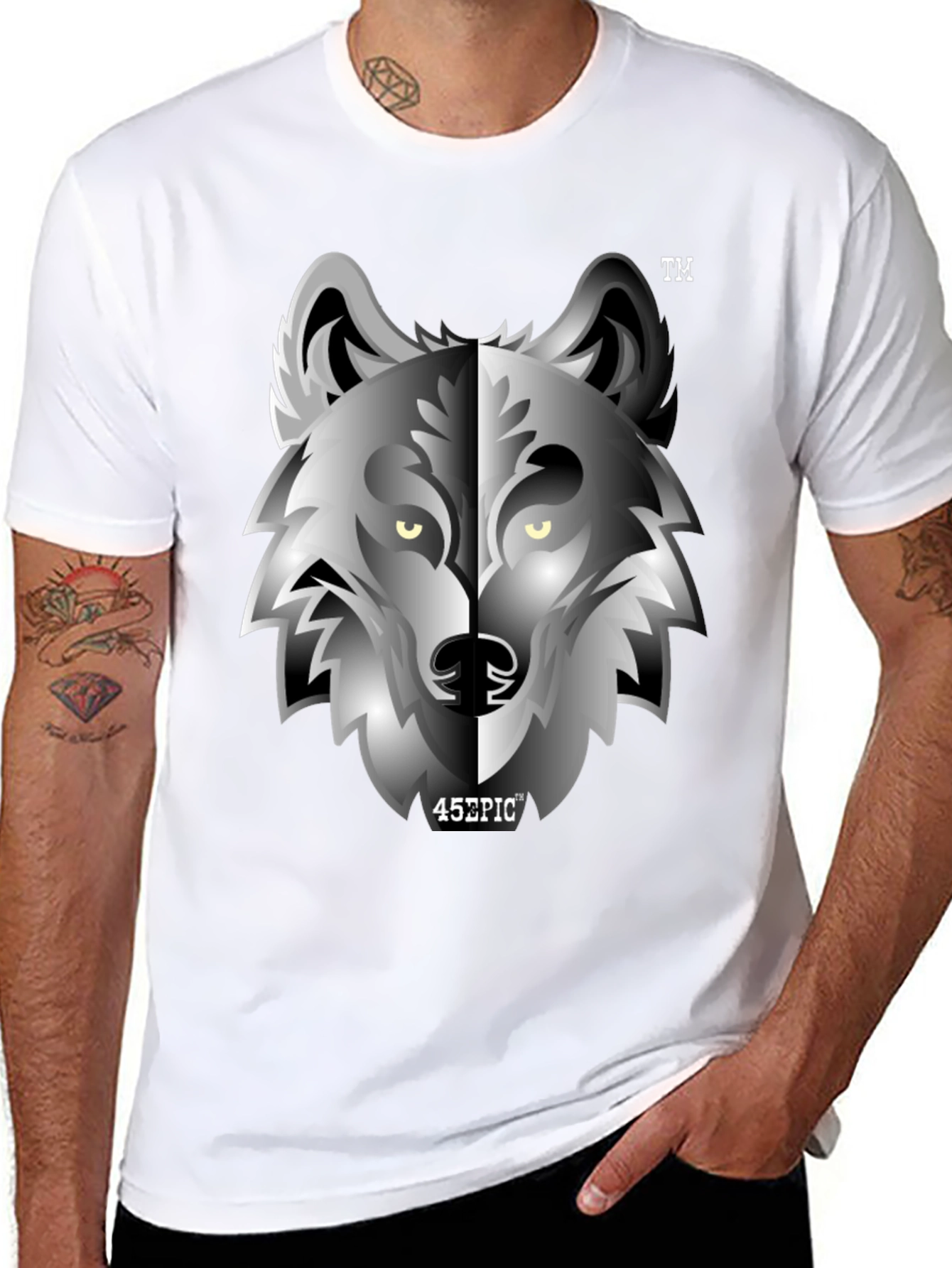 Epic Wolf Graphic Tee - Black Crew Neck T-Shirt