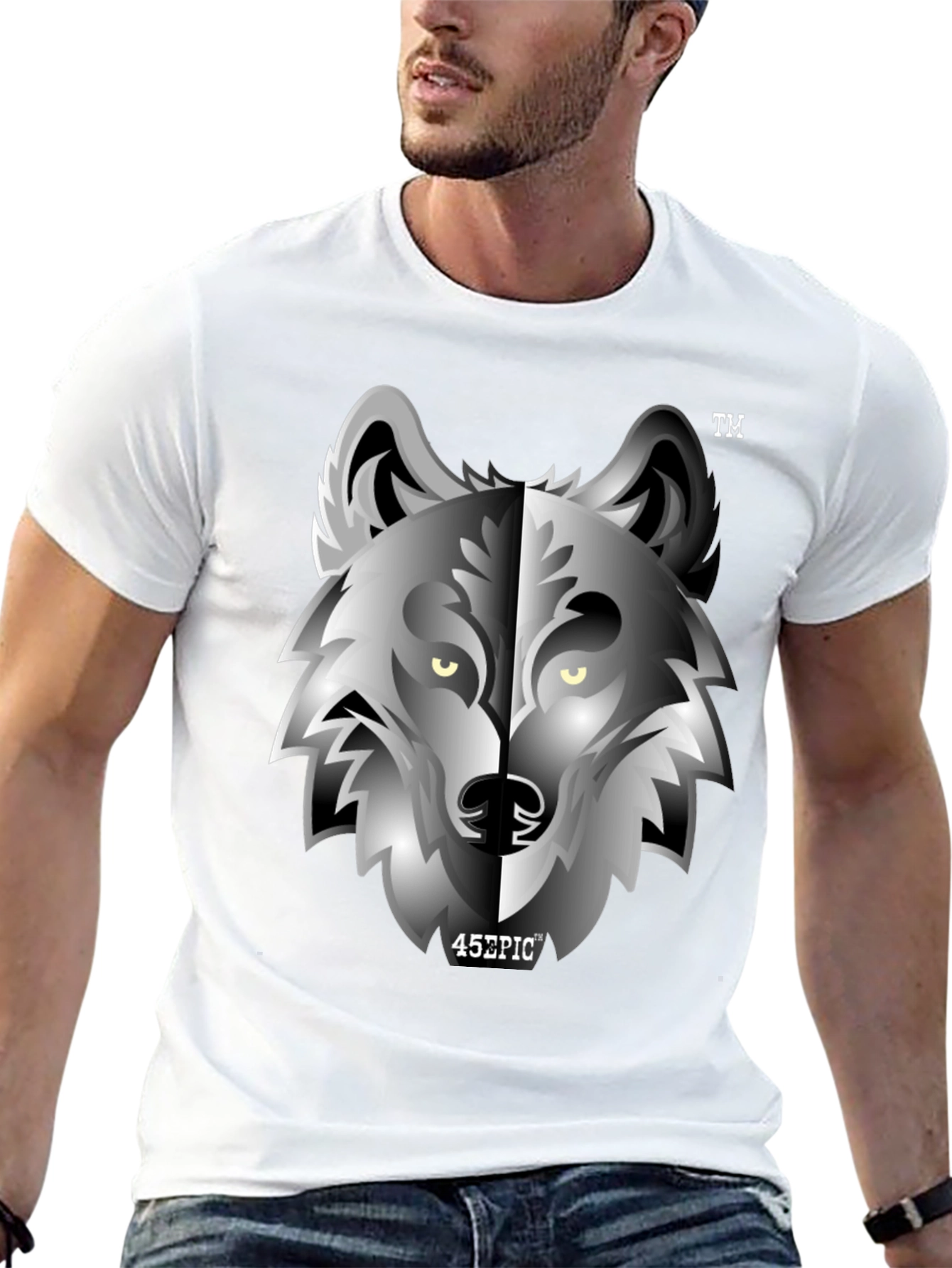 Epic Wolf Graphic Tee - Black Crew Neck T-Shirt