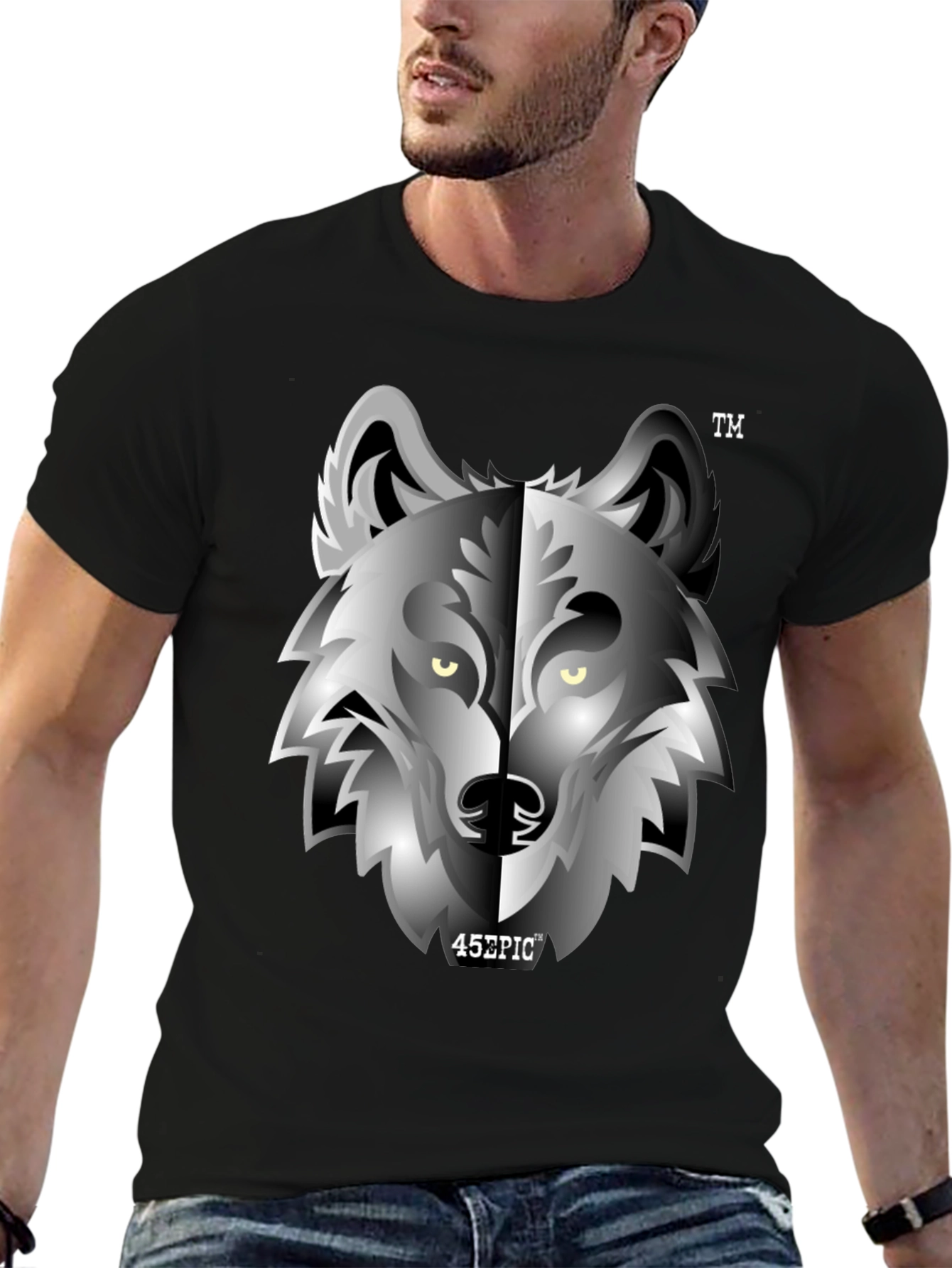Epic Wolf Graphic Tee - Black Crew Neck T-Shirt