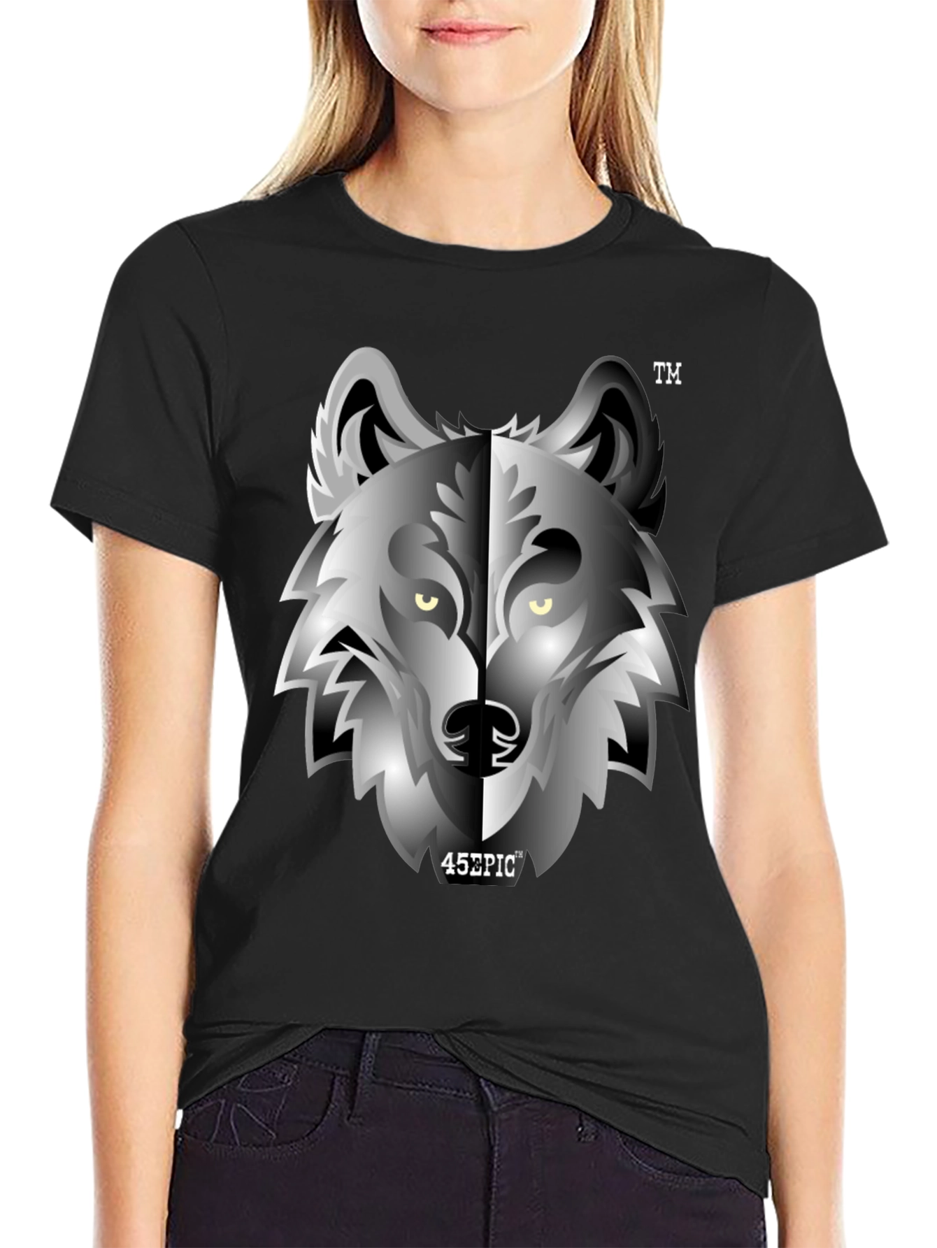 Epic Wolf Graphic Tee - Black Crew Neck T-Shirt