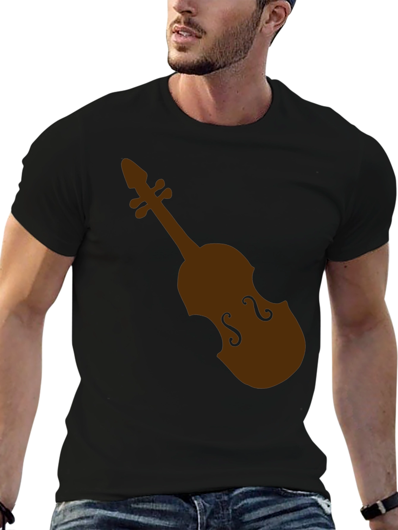 Violin Graphic Black T-Shirt