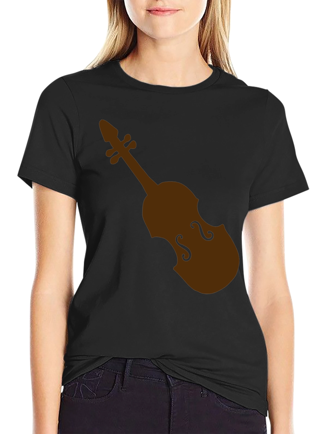 Violin Graphic Black T-Shirt