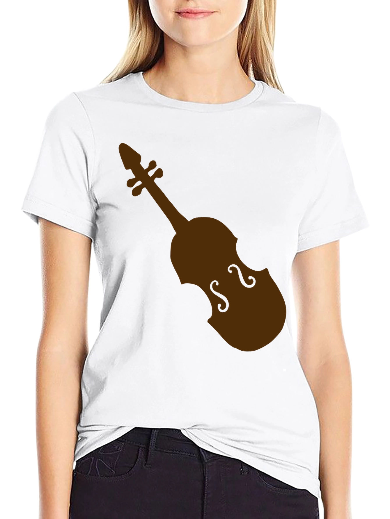 Violin Graphic Black T-Shirt