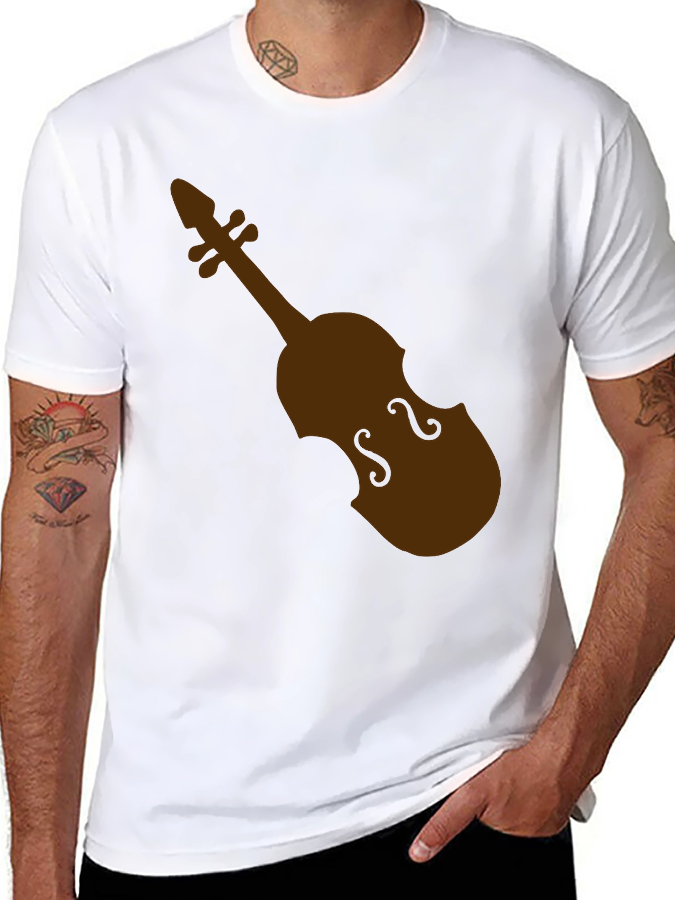 Violin Graphic Black T-Shirt