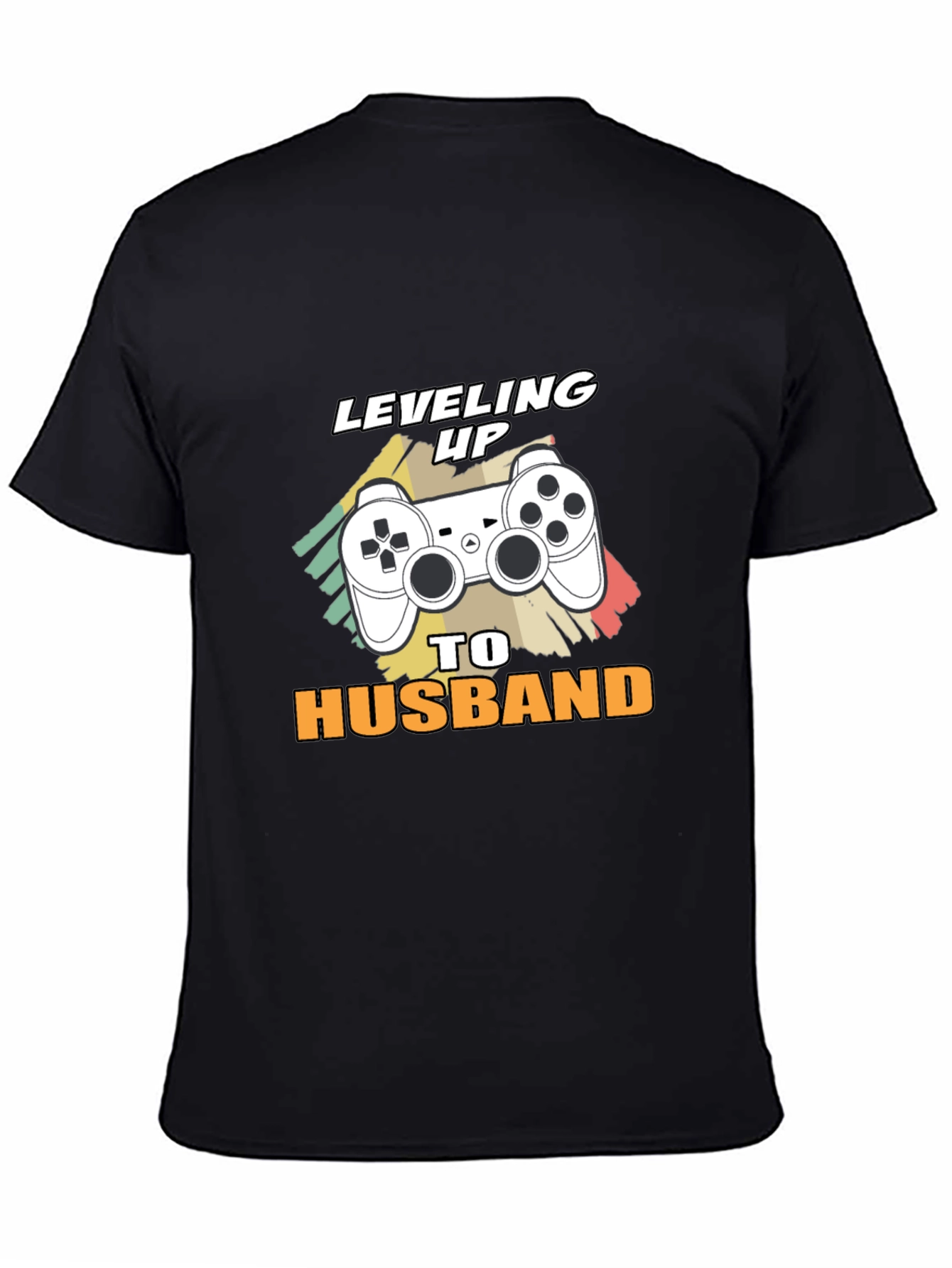 Leveling Up to Husband Gamer T-Shirt - Black