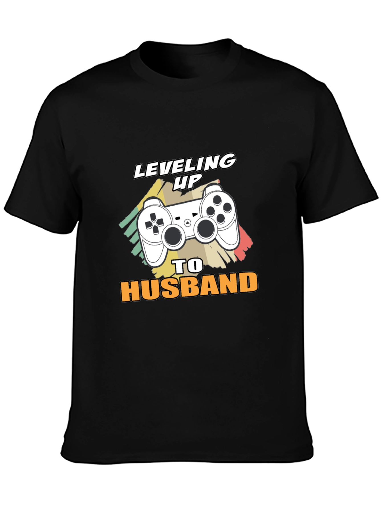 Leveling Up to Husband Gamer T-Shirt - Black