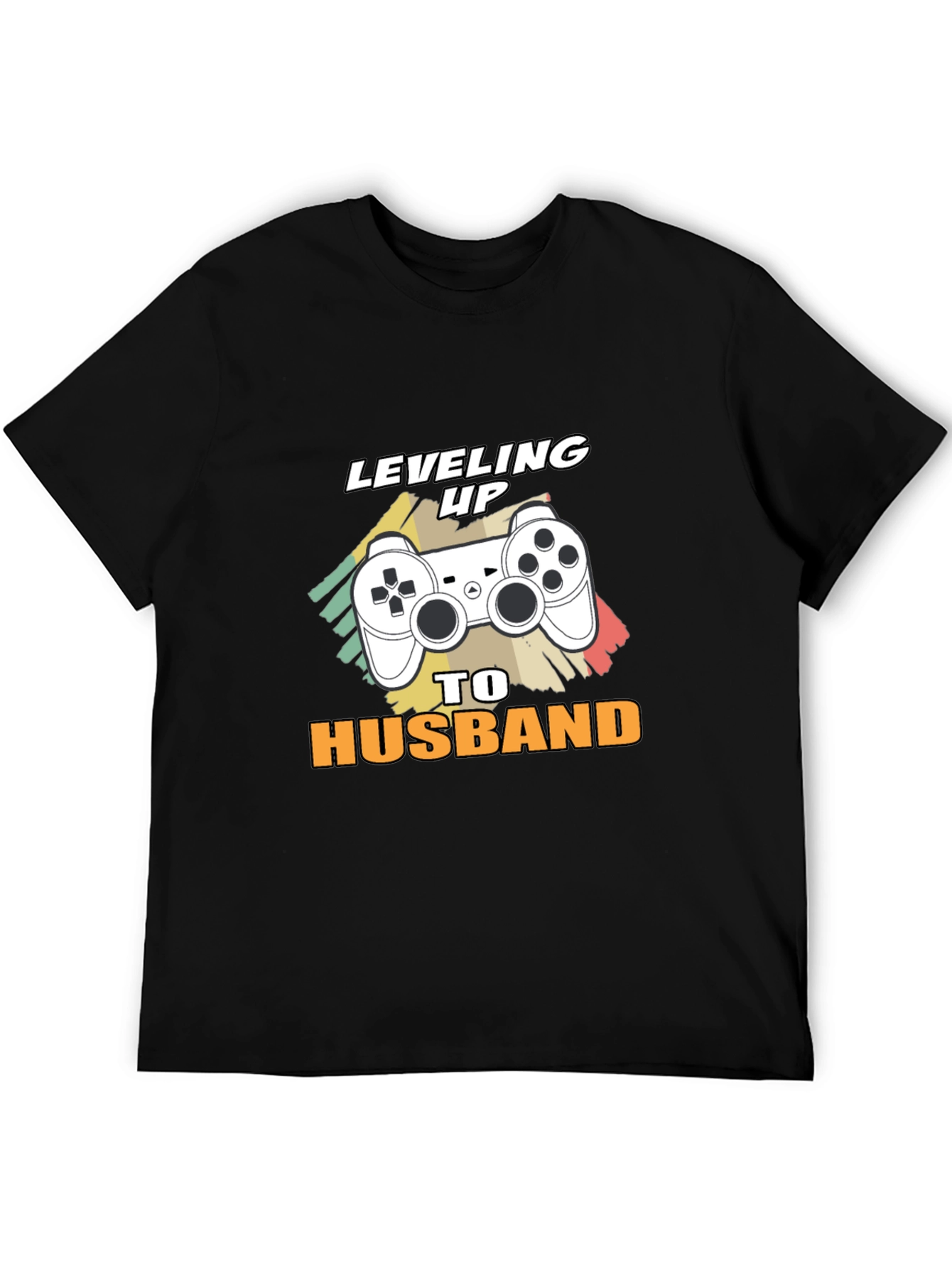 Leveling Up to Husband Gamer T-Shirt - Black