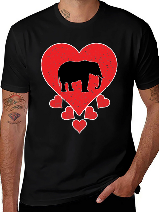 Elephant Heart Graphic T-Shirt - Black