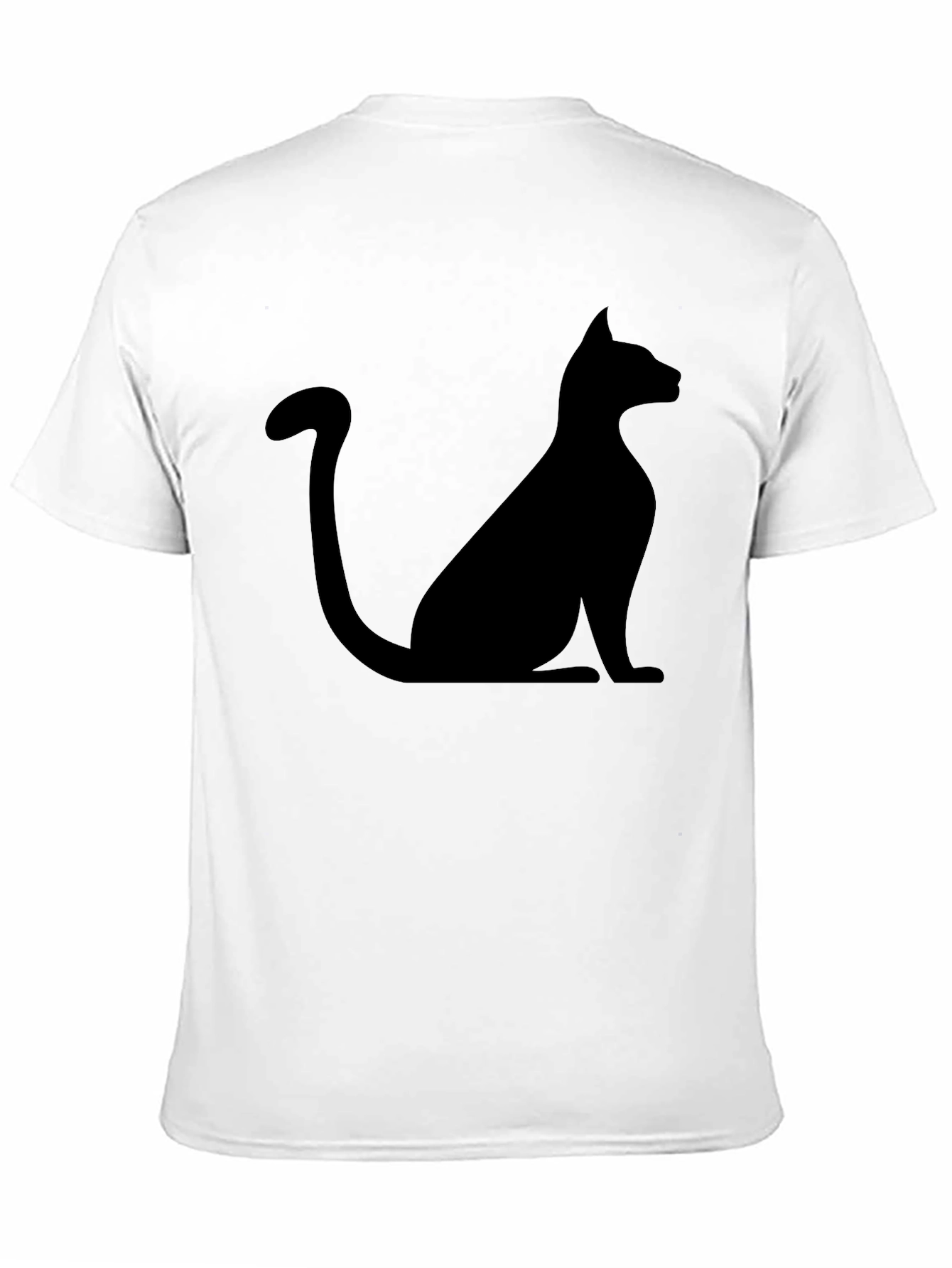 Mens Black Cat Silhouette Graphic T-Shirt