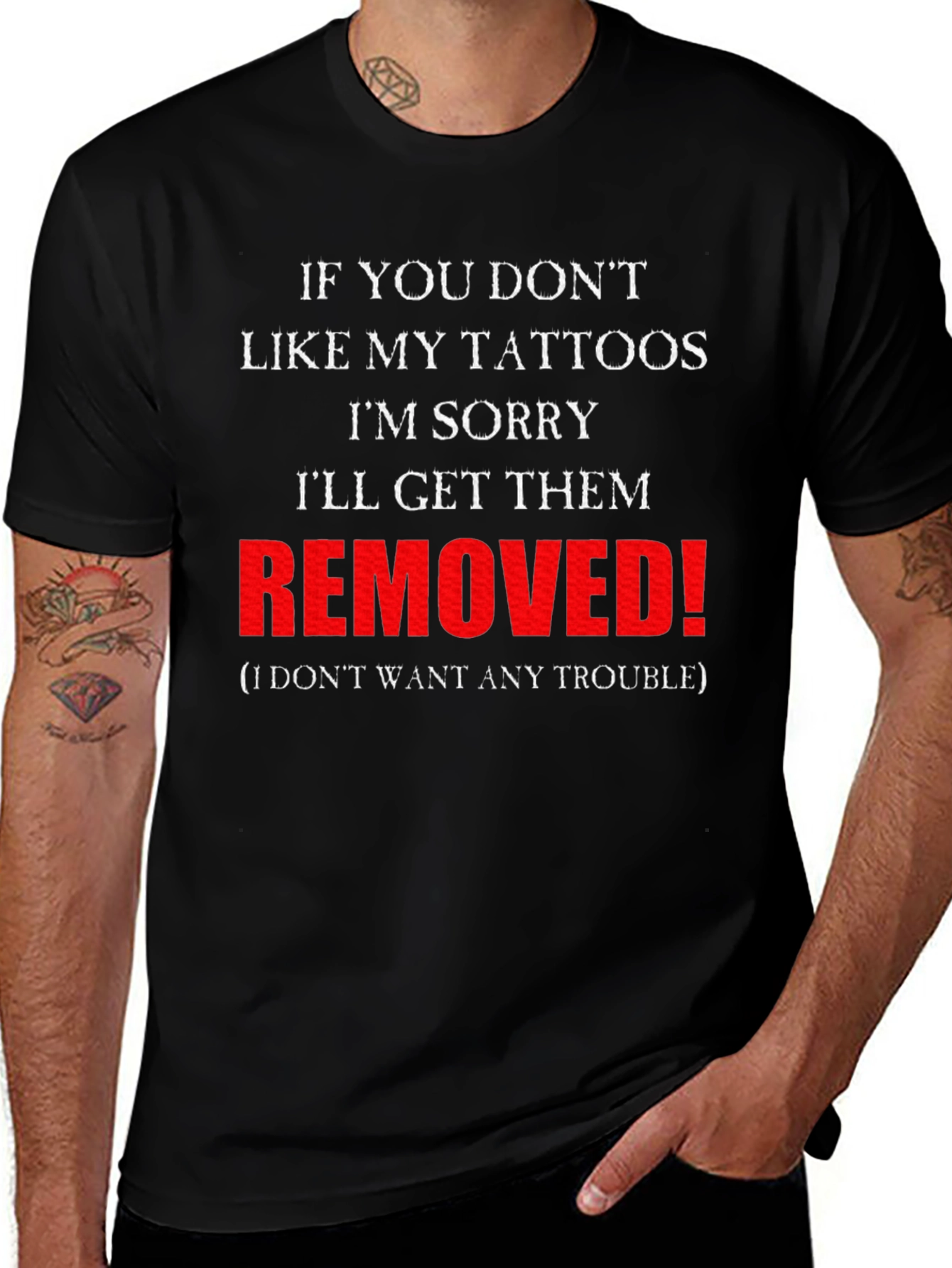 Funny Tattoo T-Shirt - Removed