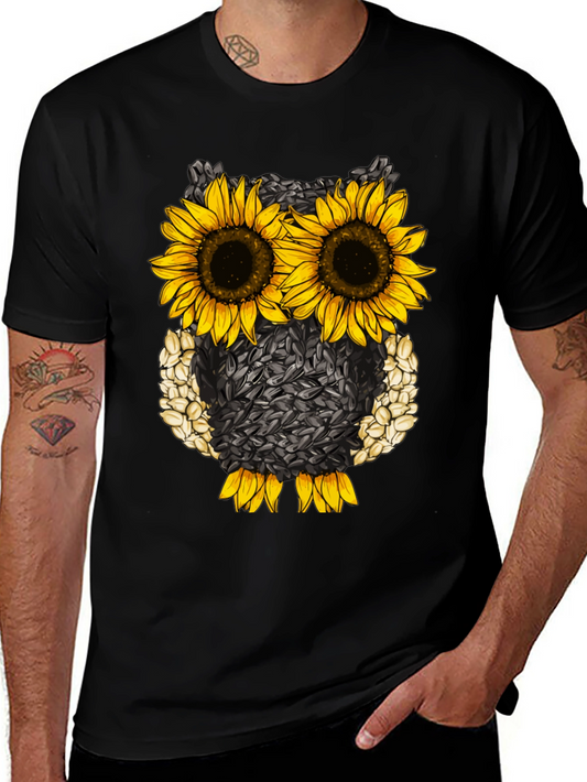Sunflower Owl T-Shirt - Unique Graphic Tee