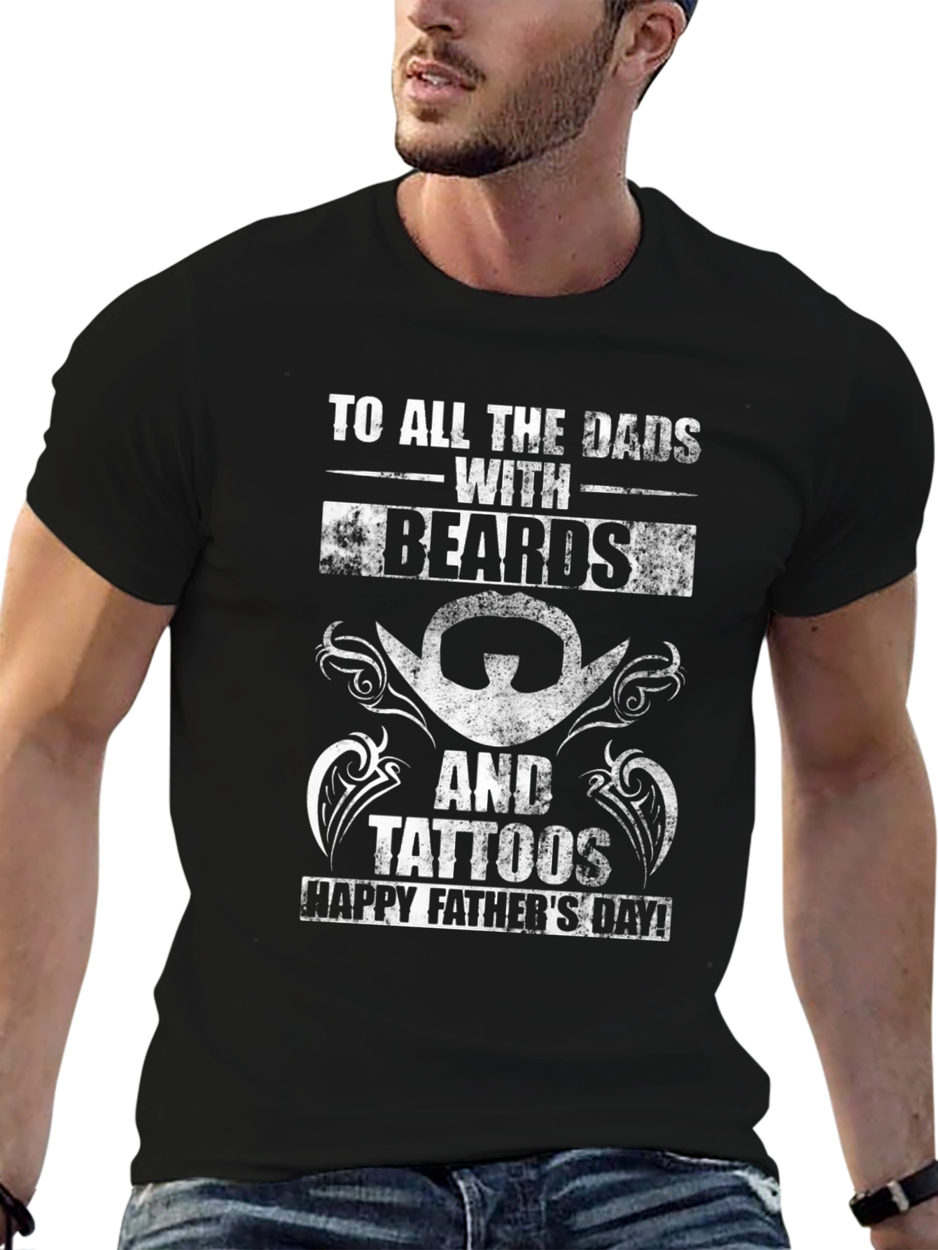 Bearded & Tattooed Dad T-Shirt - Happy Fathers Day!
