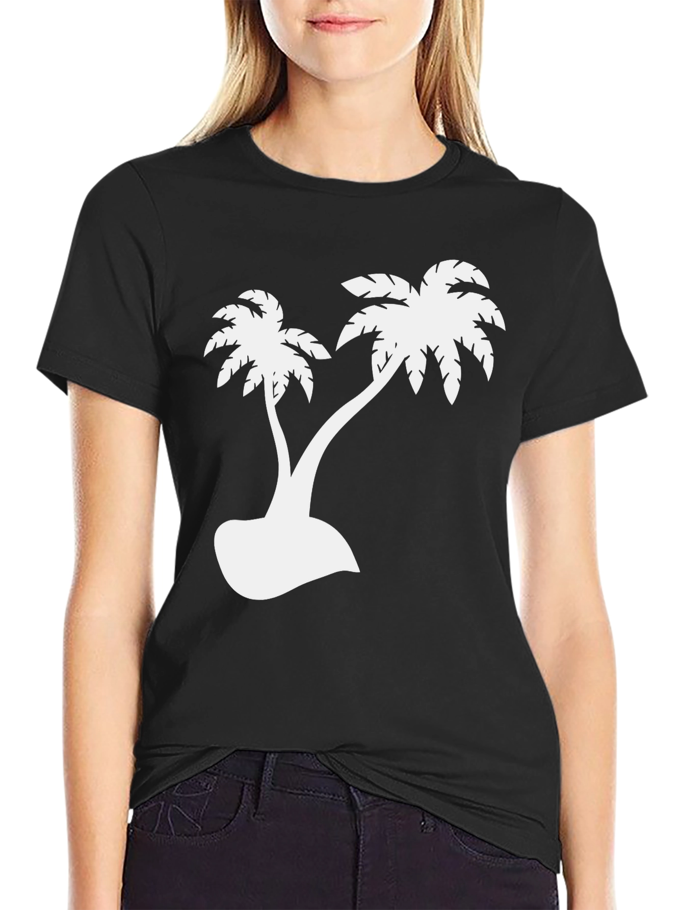 Palm Tree Graphic Tee - Black Tropical Vibes