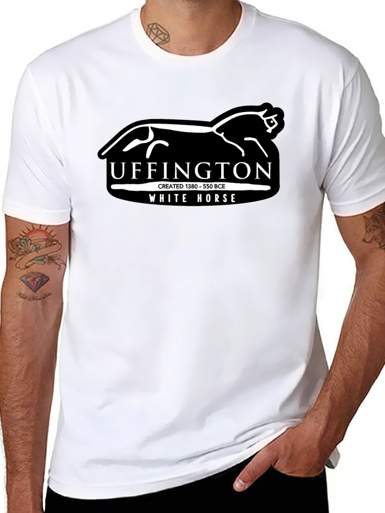 Uffington White Horse Black Graphic Tee